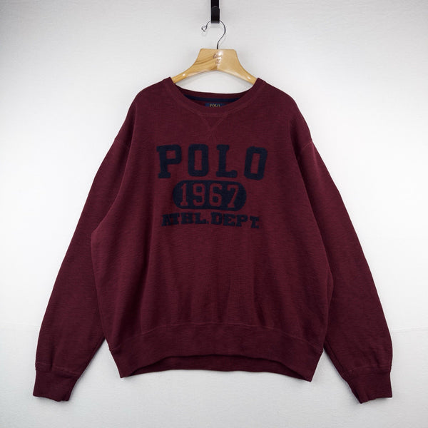 Polo Ralph Lauren 1967 Athl Dept Knit Crewneck Sweater Men’s 4XL Wine Red