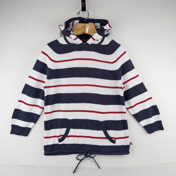 Polo Jeans Co Ralph Lauren Kids Large Naval Striped Knit Hooded Sweater