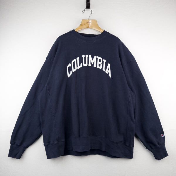 90’s Vtg Columbia University Reverse Weave Crewneck Sweatshirt Blue Mens 2XL