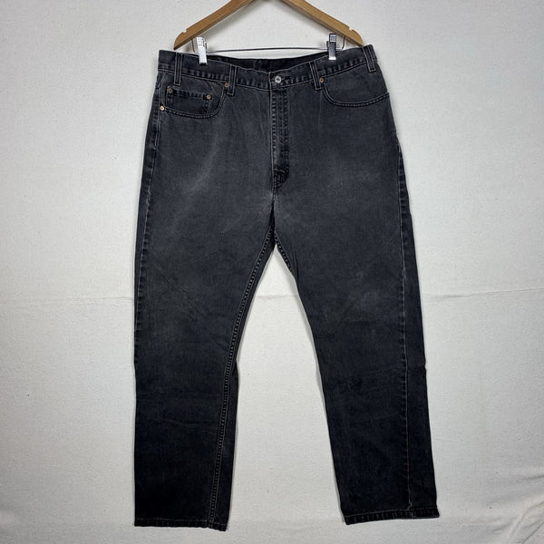 Levis 505 40x32 Straight Fit Lightwashed Black Denim Men's Jeans