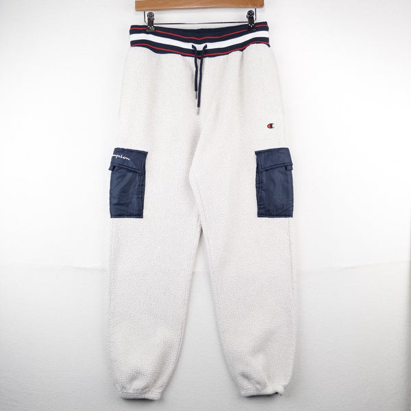 Champion Sherpa Cargo Utility Jogger Sweatpants Men’s Medium Cream