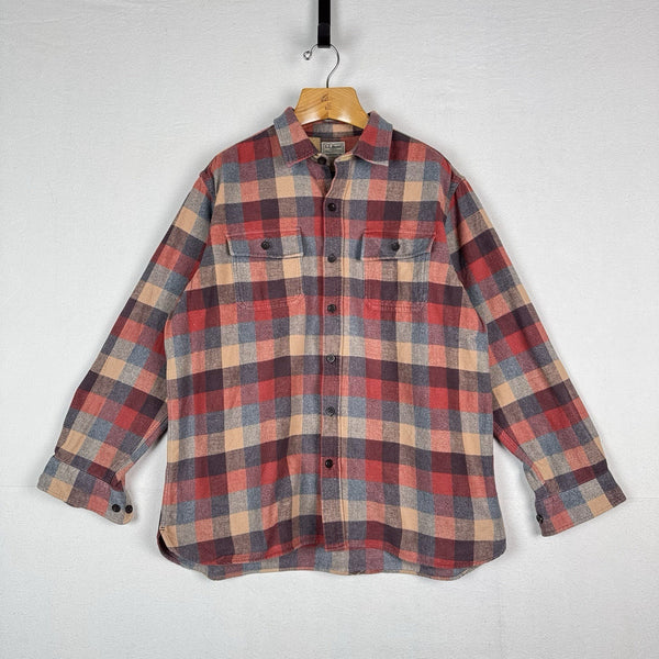 L.L. Bean Traditional Fit Chamois Flannel Shirt Men’s XL Apple Cinnamon Plaid
