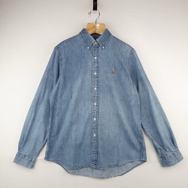 Ralph Lauren Men’s Large Lightweight Blue Denim Shirt Long Sleeve