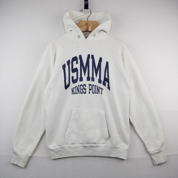 80’s Vtg Champion USMMA Merchant Marine Academy Kings Point XL White Hoodie USA