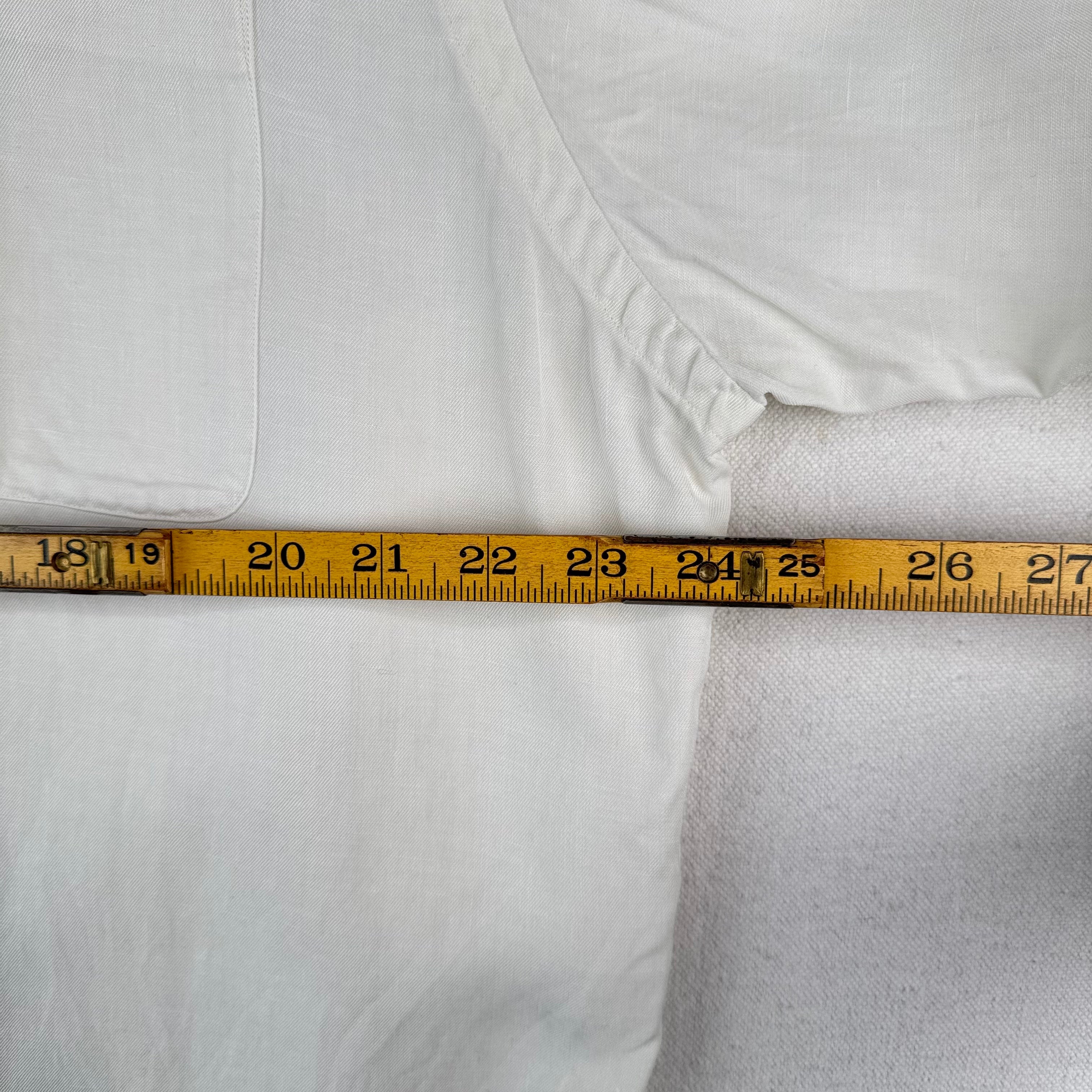 Vintage Polo Ralph Lauren Caldwell Shirt Men’s L Button Up Linen Silk Loop Ivory
