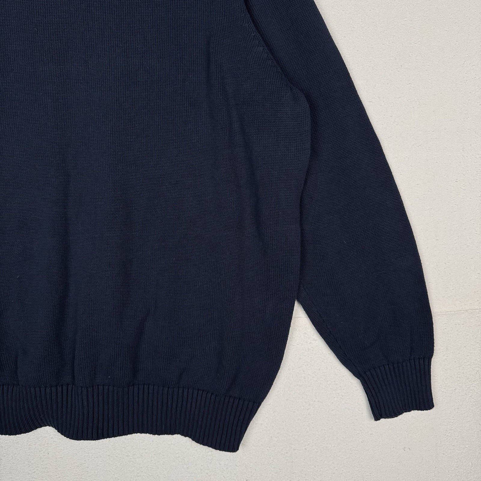 Lands' End Drifter Pullover Crewneck Sweater Navy Blue Cotton 3XLT 54-56 Tall