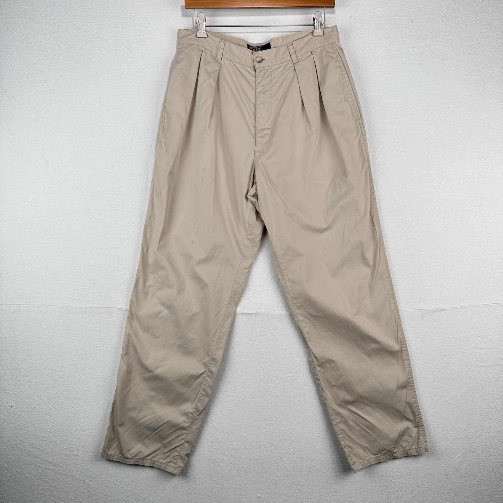 80’s Vtg Polo Ralph Lauren Andrew Lightweight Khaki Chinos 82-97 (30x30) *Read