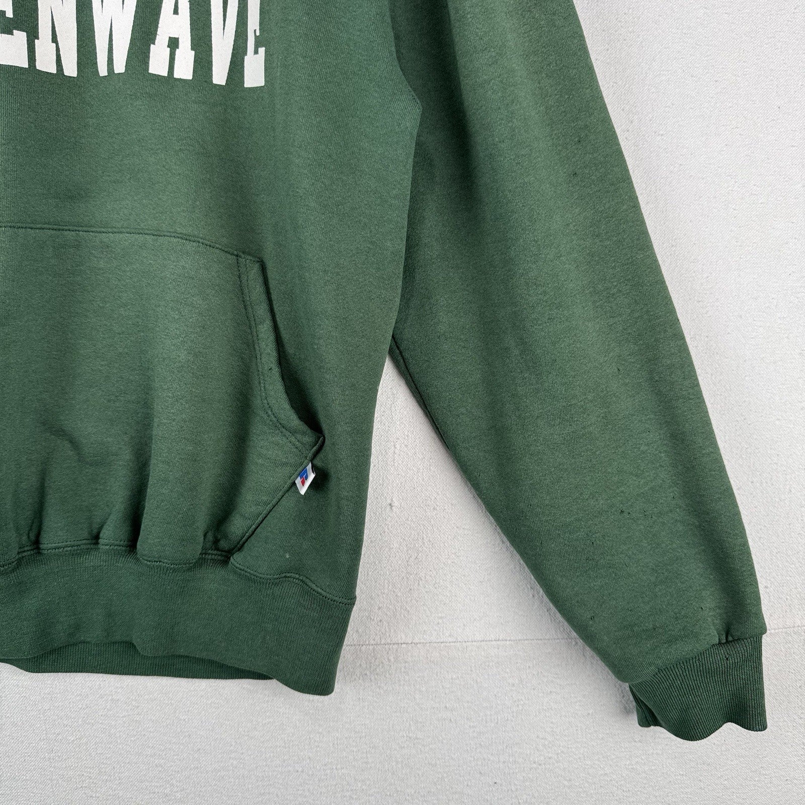 90’s Vtg Ponchatoula Greenwave Men’s M Hoodie Sweatshirt Green *Sunfaded