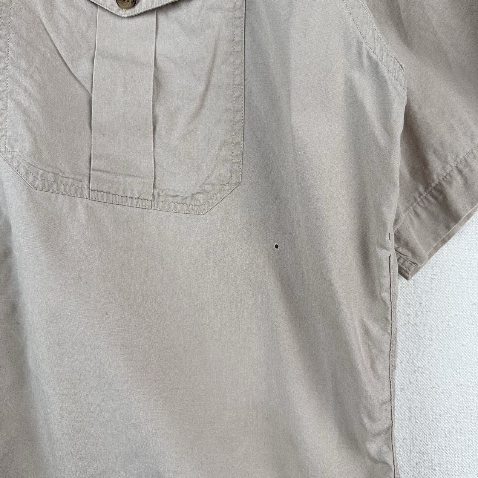 Vintage C.C. Filson Khaki Short Sleeve Camp Shirt Men’s Large Button Up Made USA