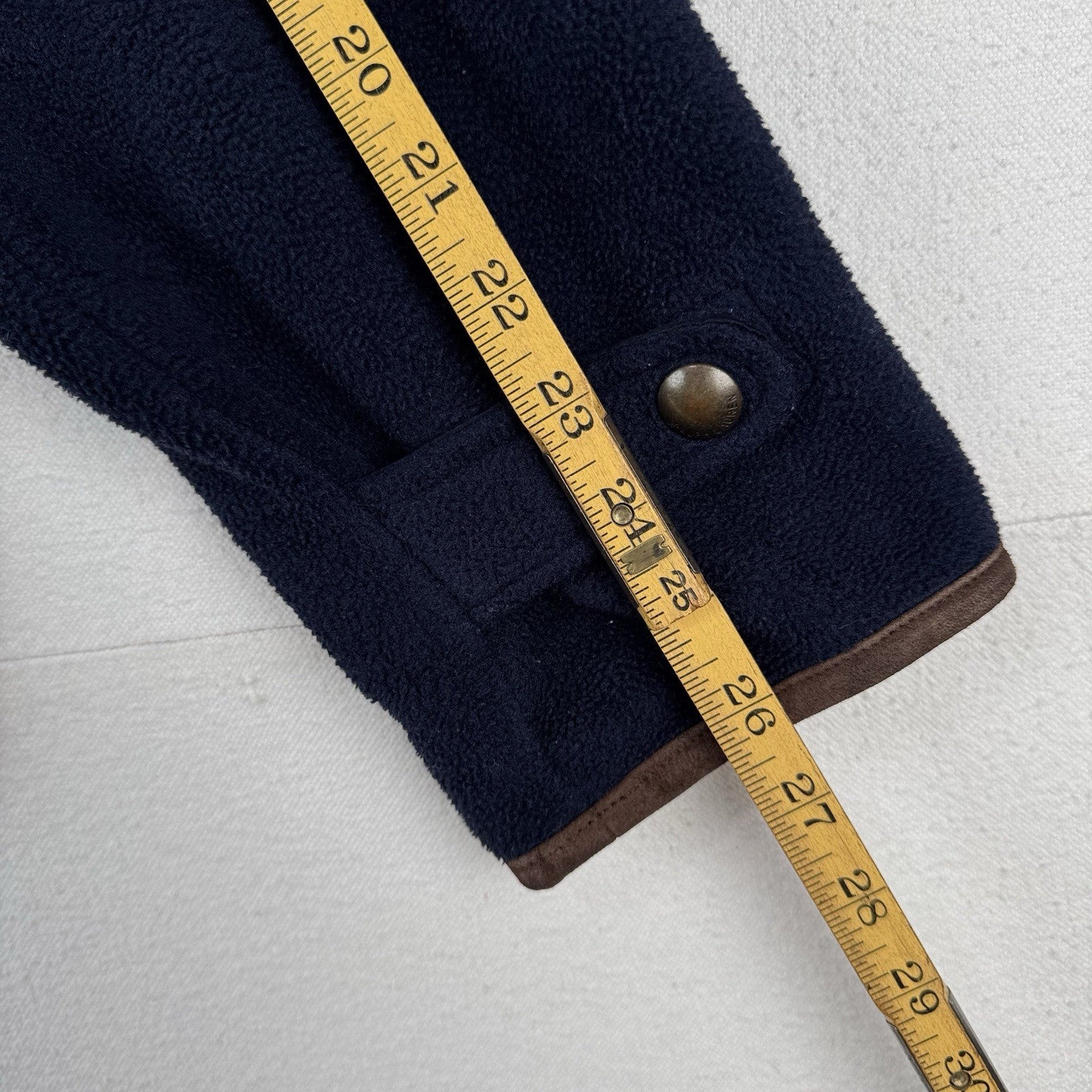 90s Vtg Polo Ralph Lauren XL Deep Pile Fleece Jackt Suede Trim Bomber Harrington
