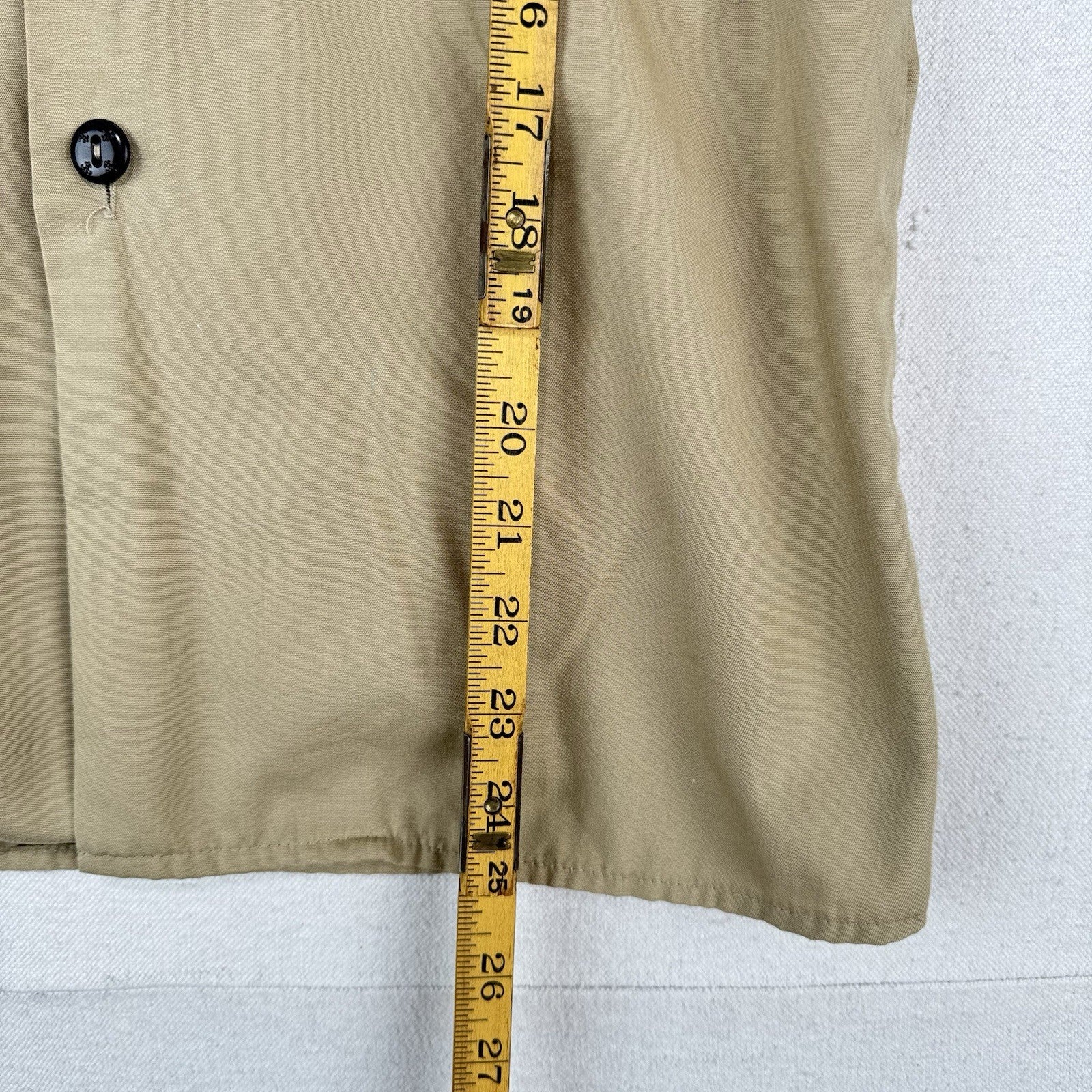 Vintage Boy Scouts of America Shirt Youth L (14-16) Beige Short Sleeve Made USA