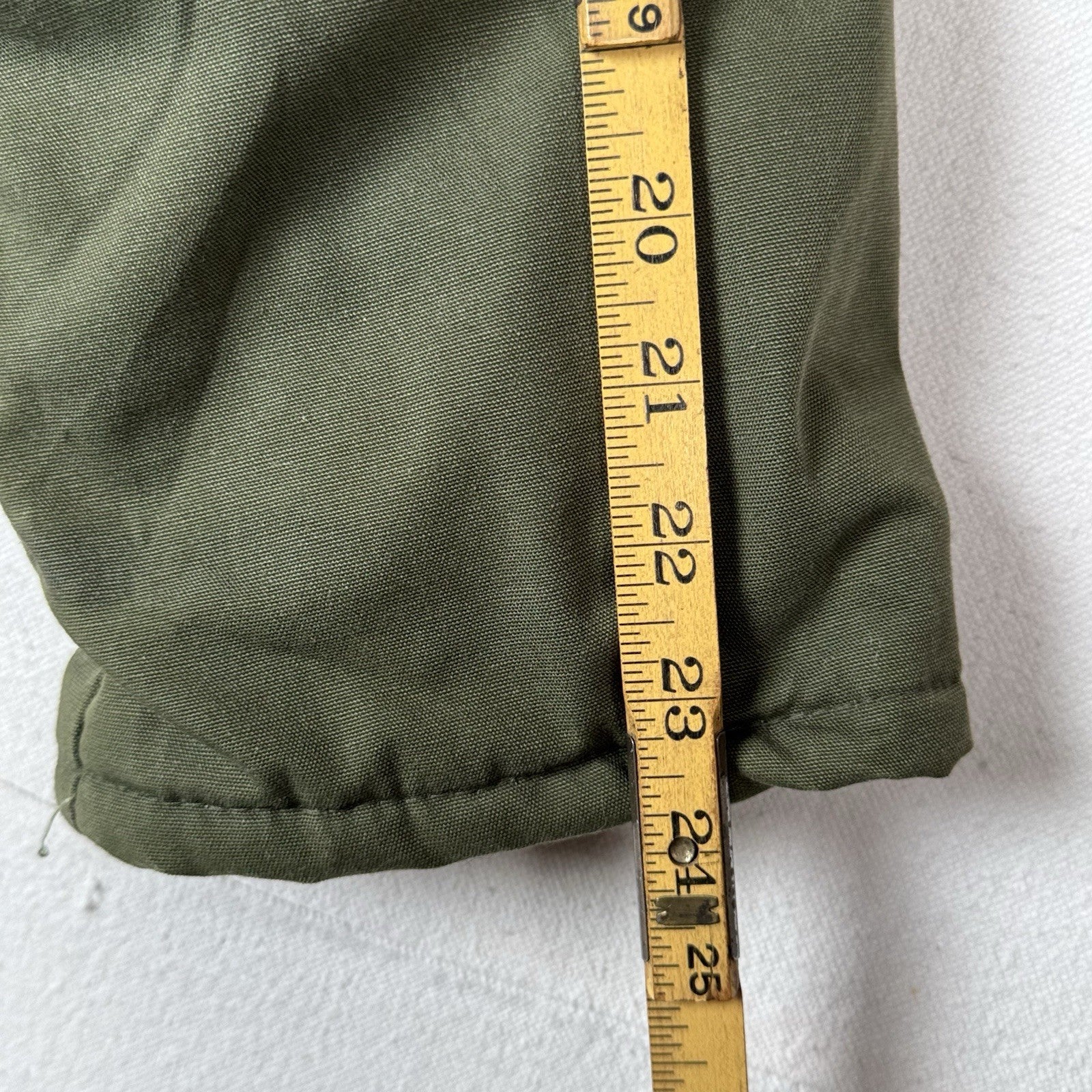 Vintage 60s 70s Sears Wearmaster Green Military Car Coat Parka Fits Chest 42”