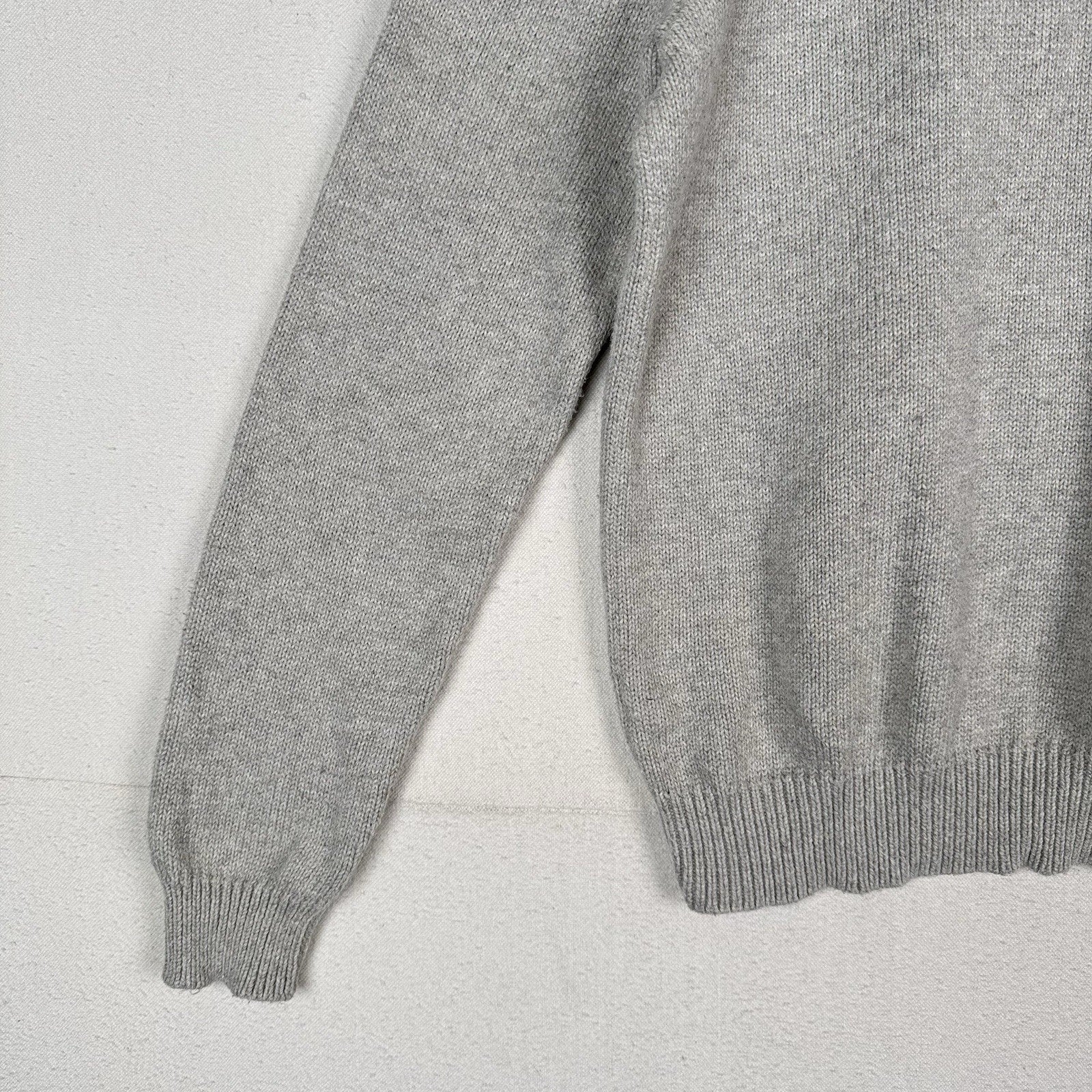 Vintage Polo Ralph Lauren Men’s 1/4 Zip Gray Cotton Knit Sweater Large