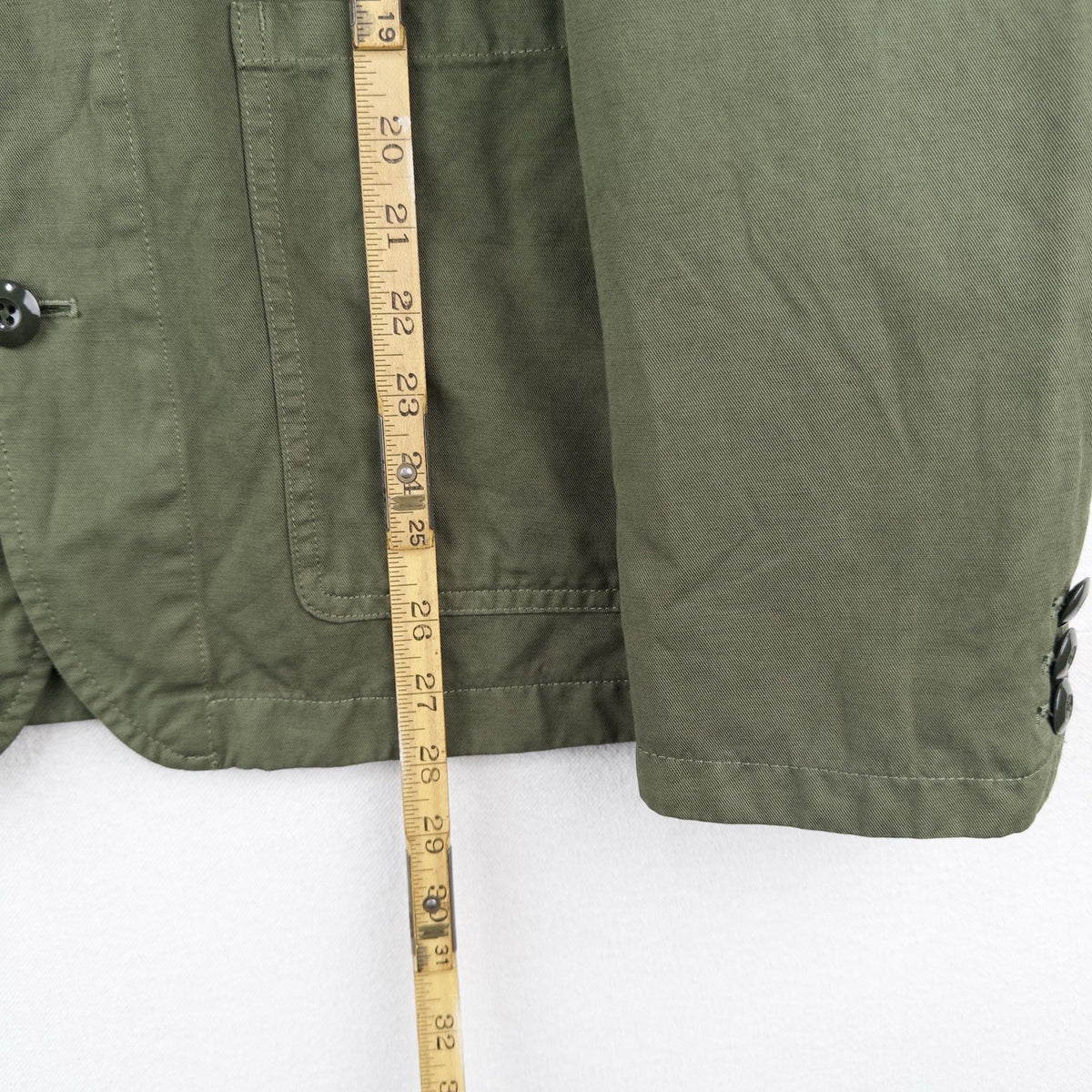 Wallace Barnes Tessuti Sondrio Olive Green Cotton Workwear Chore Coat Blazer 42S