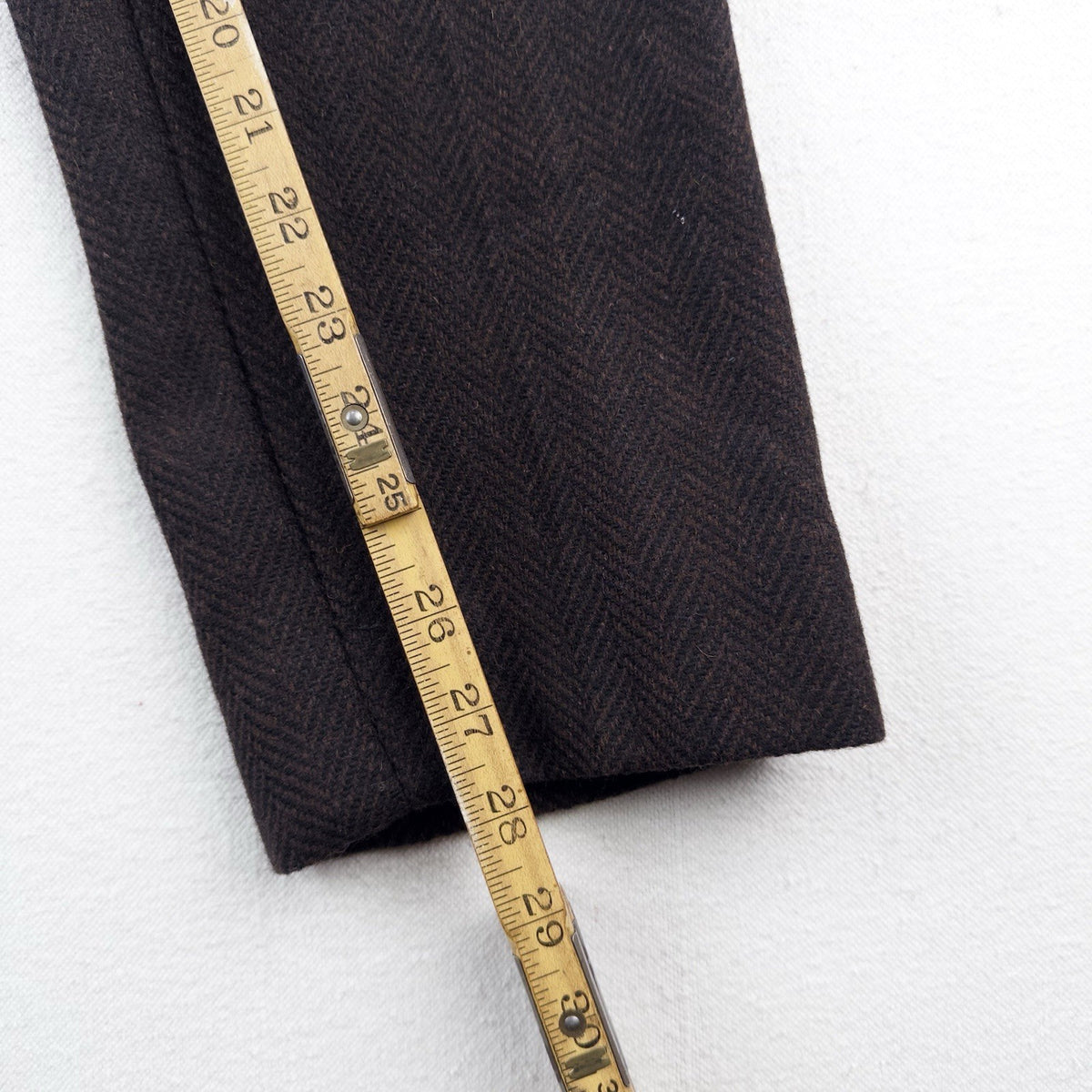 50's Vtg Monarch Mfg Co. Boys Wool Pants 28x28 Brown Herringbone