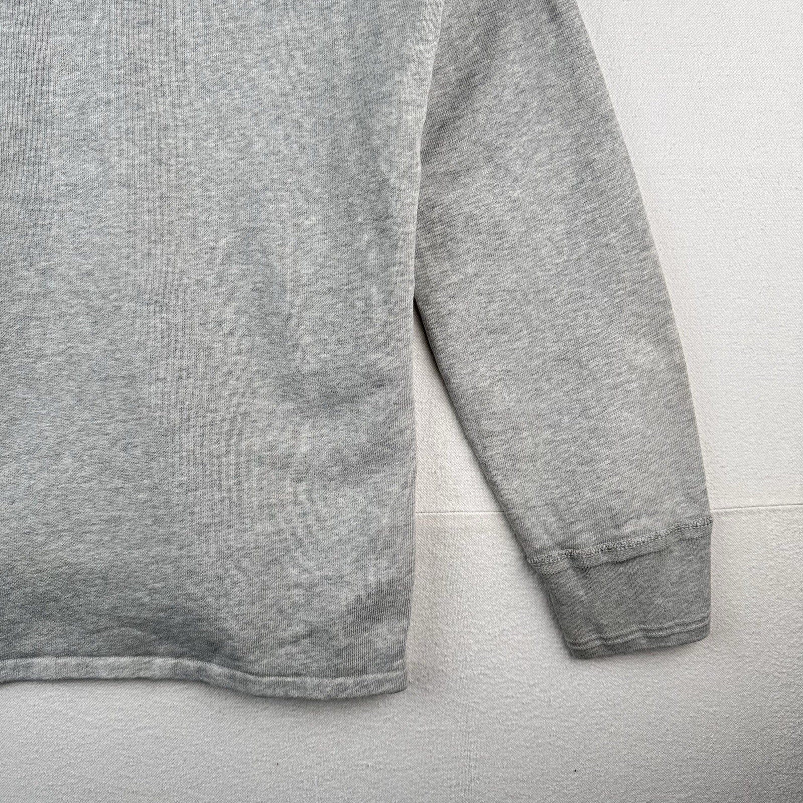 90s Vintage Polo Ralph Lauren Mens Large Henley Sweatshirt Gray *Distressed