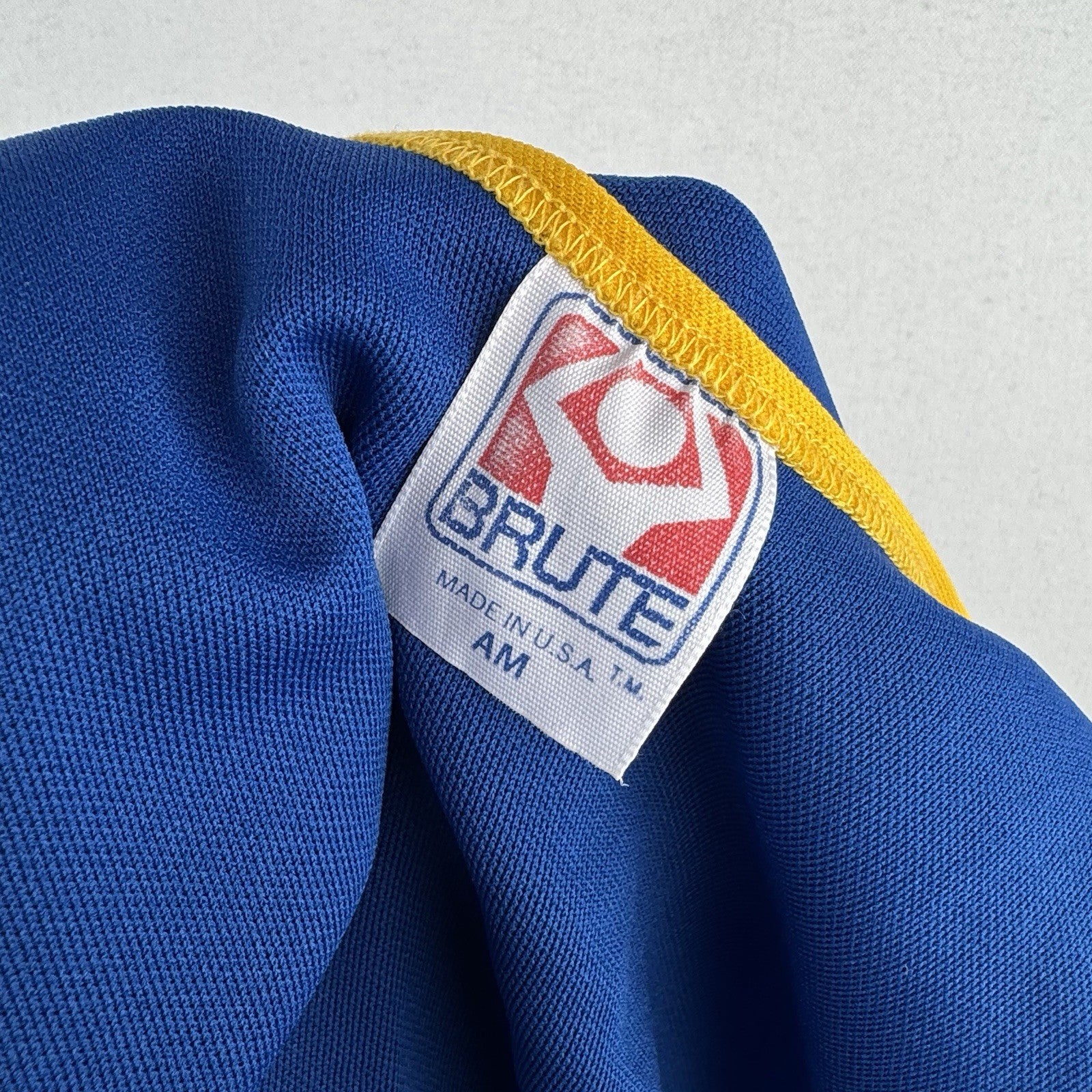 80’s Vintage Brute Wrestling Singlet Adult Medium Blue Gold Made In USA