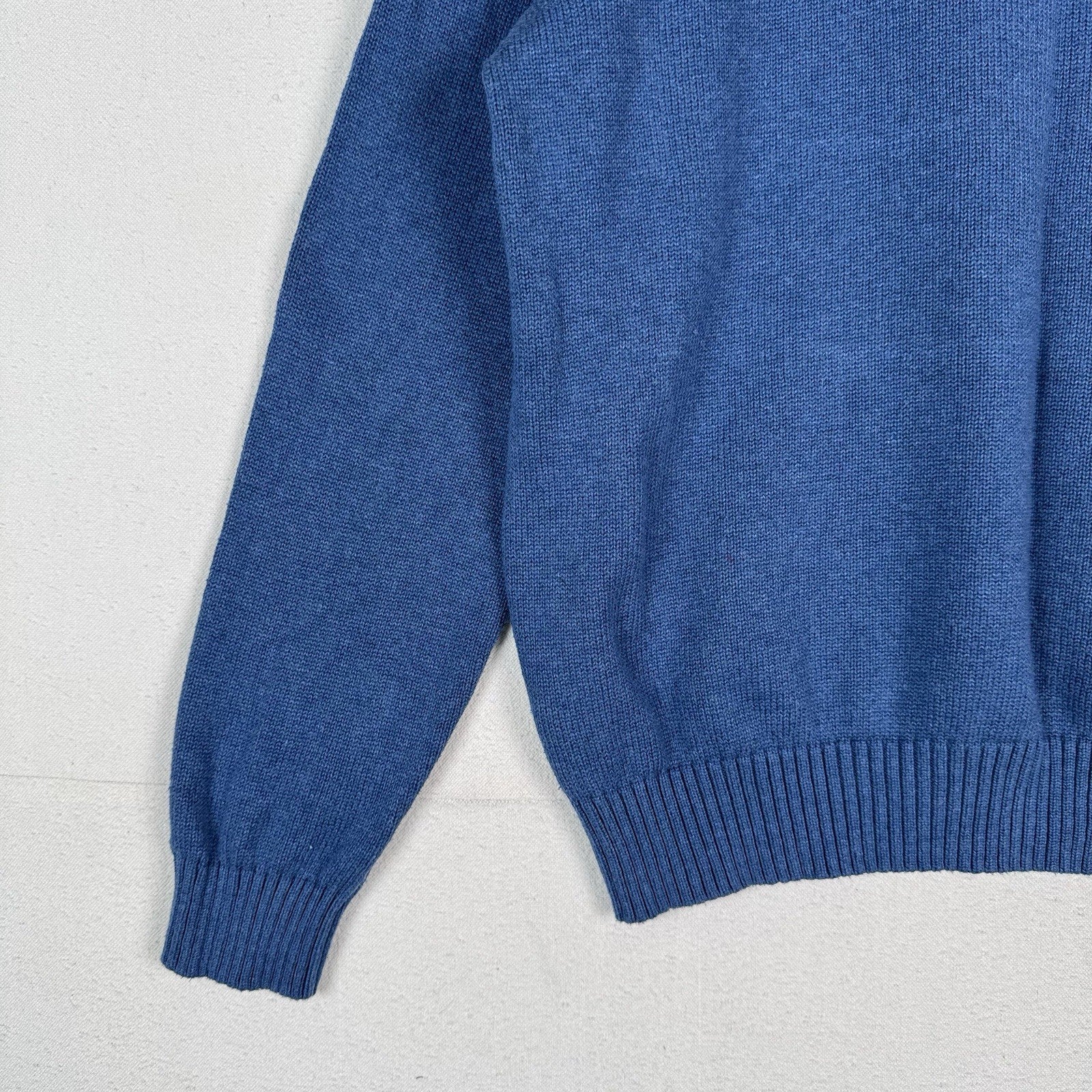 Vintage Polo Ralph Lauren Blue 1/4 Zip Pullover Sweater Men's XL Cotton