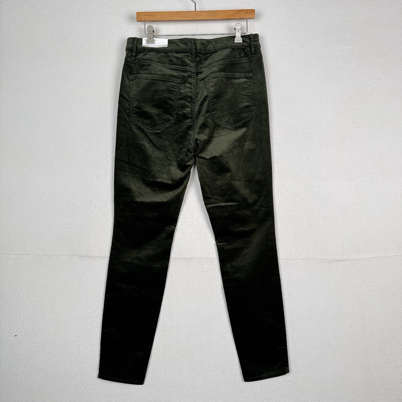 NWT Loft Jeans Women’s 10 Corduroy High Rise Skinny Green Button Fly Stretch