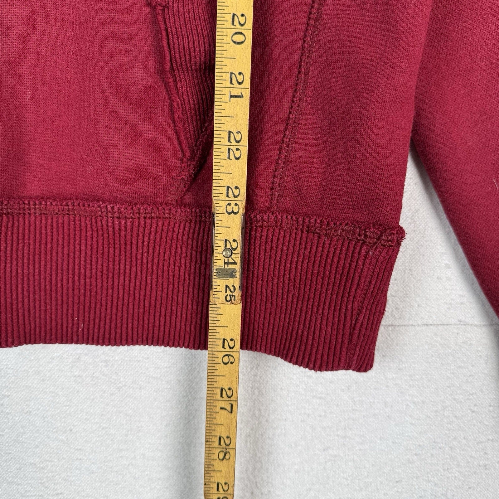 Abercrombie & Fitch Large Maroon Red Thermal Hoodie Pullover Sweatshirt Muscle
