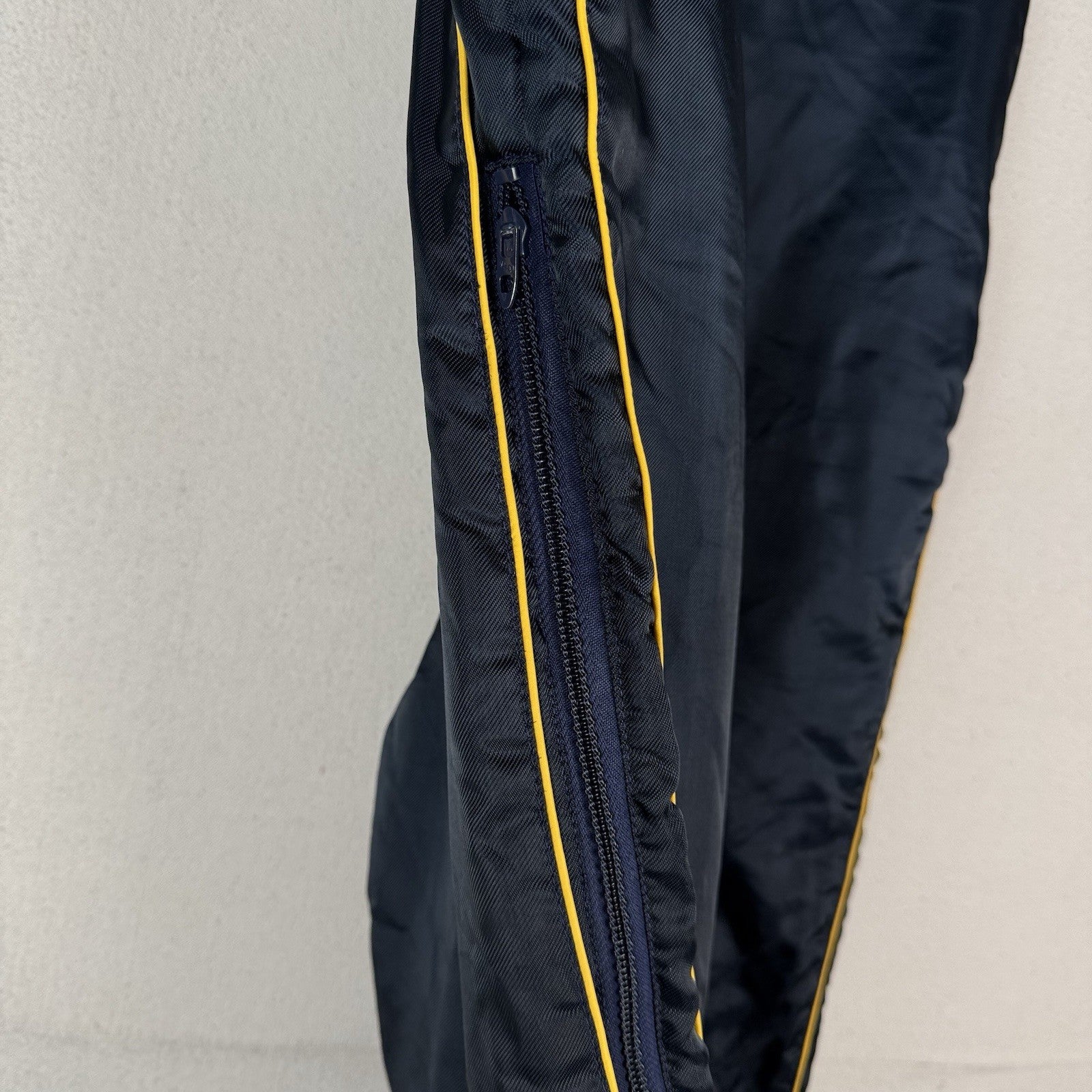 Vtg Polaris Snowmobile Bibs Overalls Womens M Blue Yellow Striping 70s 80s USA