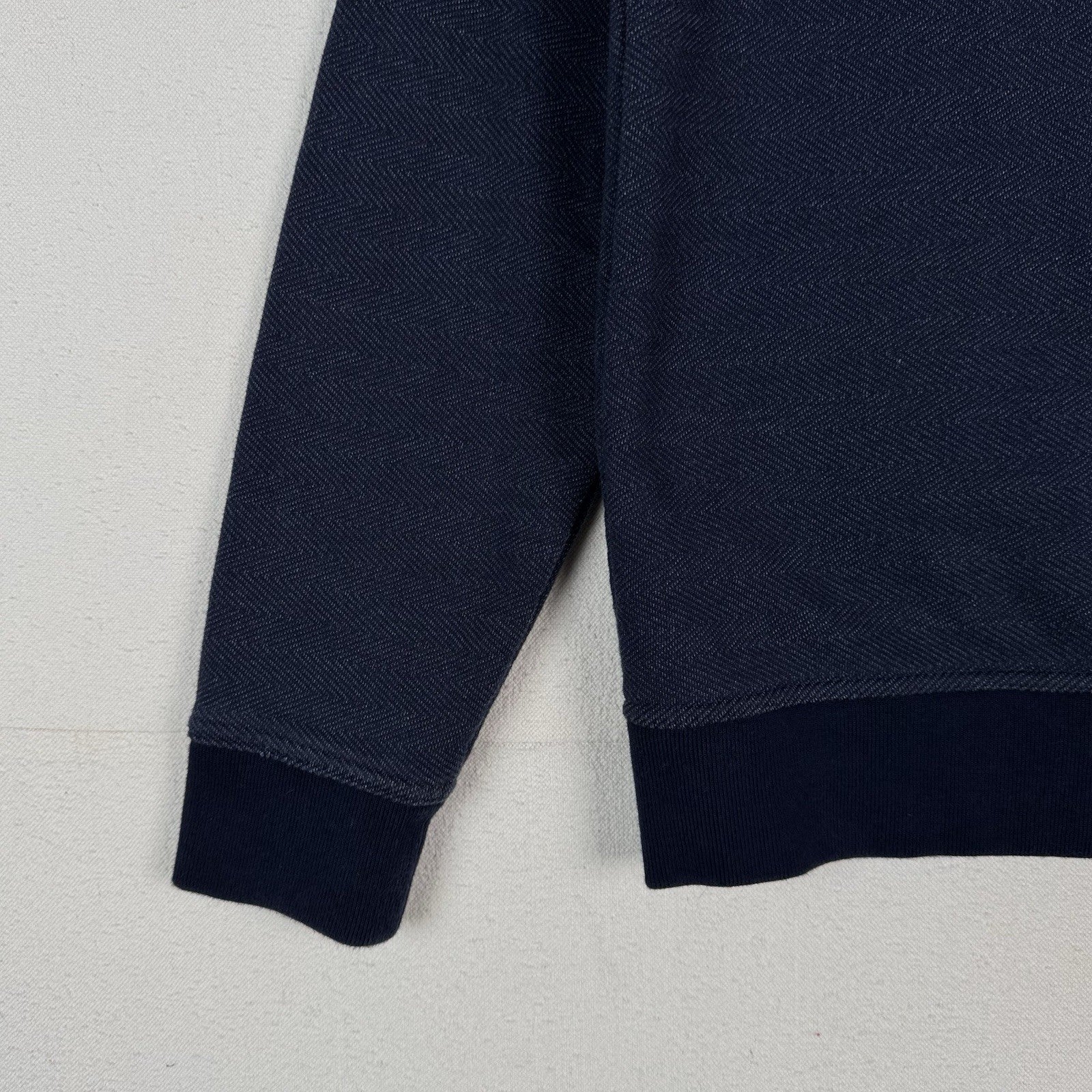 Banana Republic Zip/Button Sweater Herringbone Blue Men’s Large Jacket