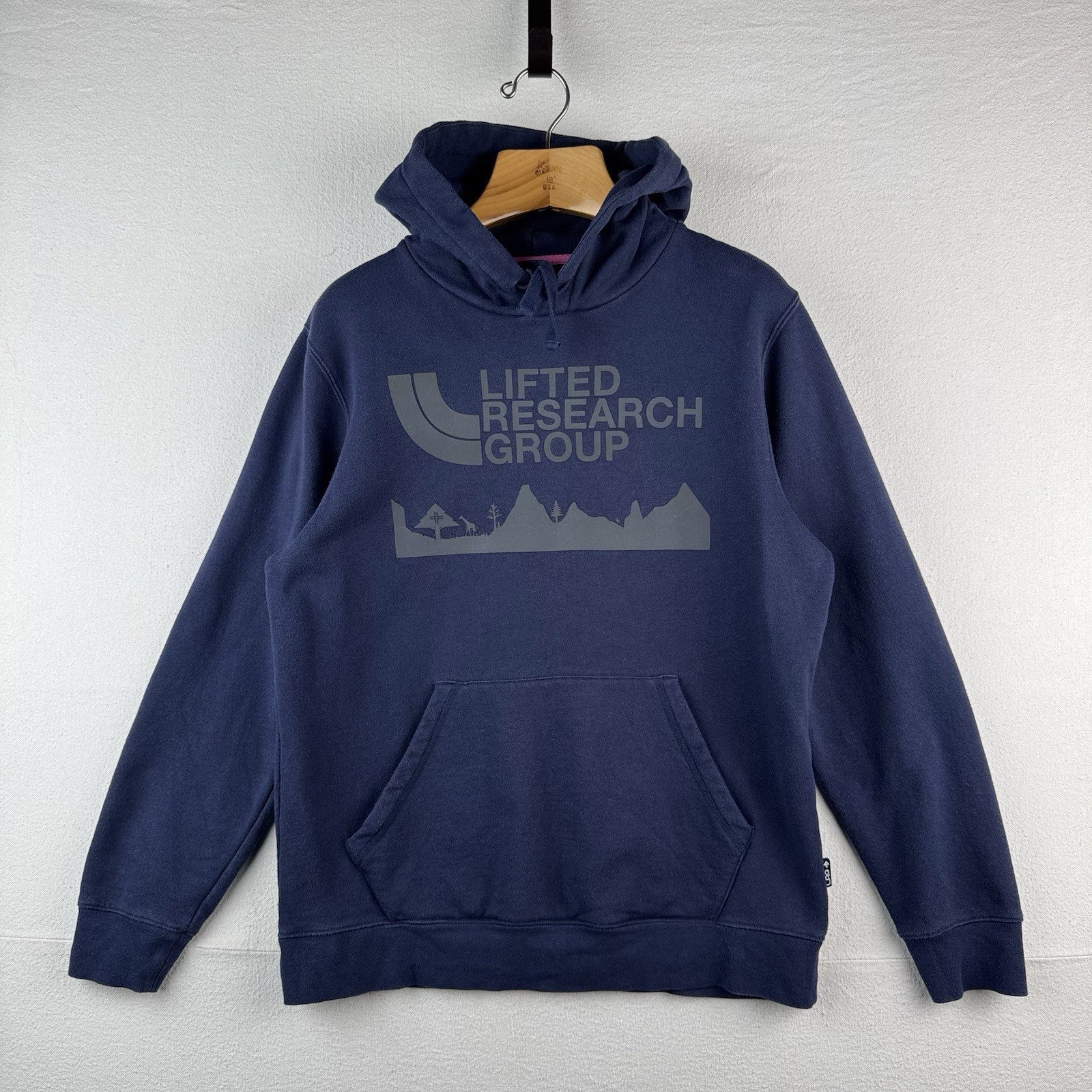 LRG Lifted Research Group Blue Mens Medium Mountain Graphic Reflective Logo