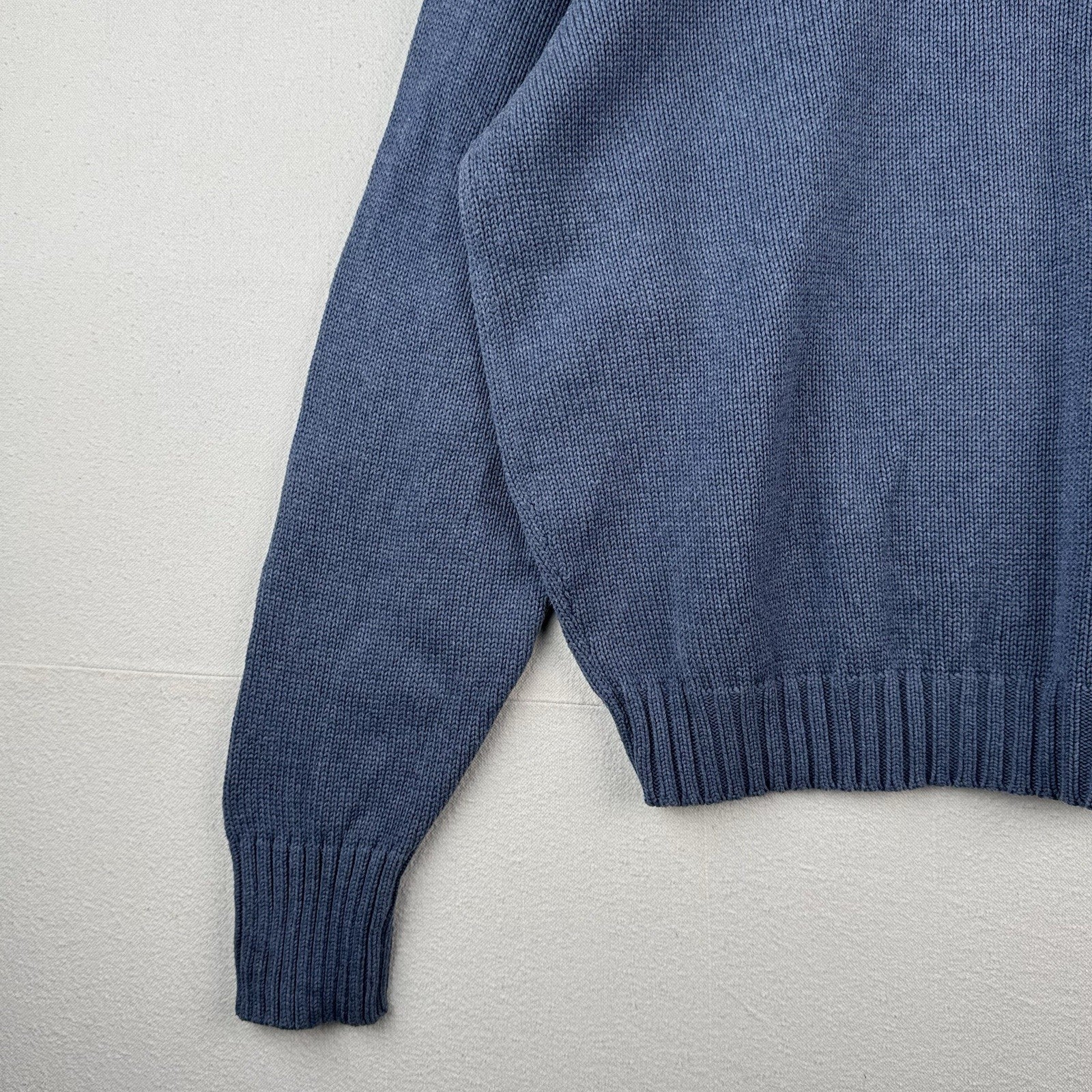 90’s Vintage Polo Ralph Lauren Knit Sweater Men’s 2XL Blue Cotton Crew Neck