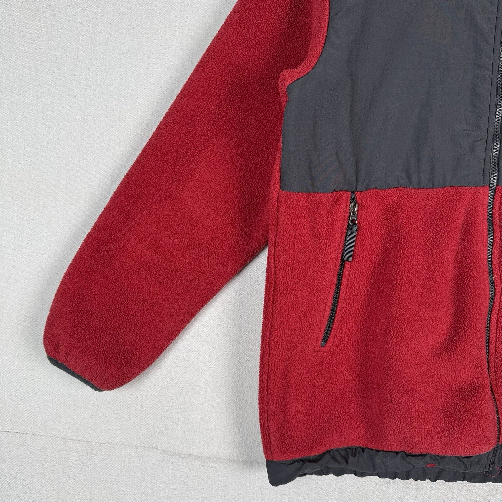 The North Face Fleece Denali Full Zip Youth Jacket Red/Grey Size Youth XL XLarge