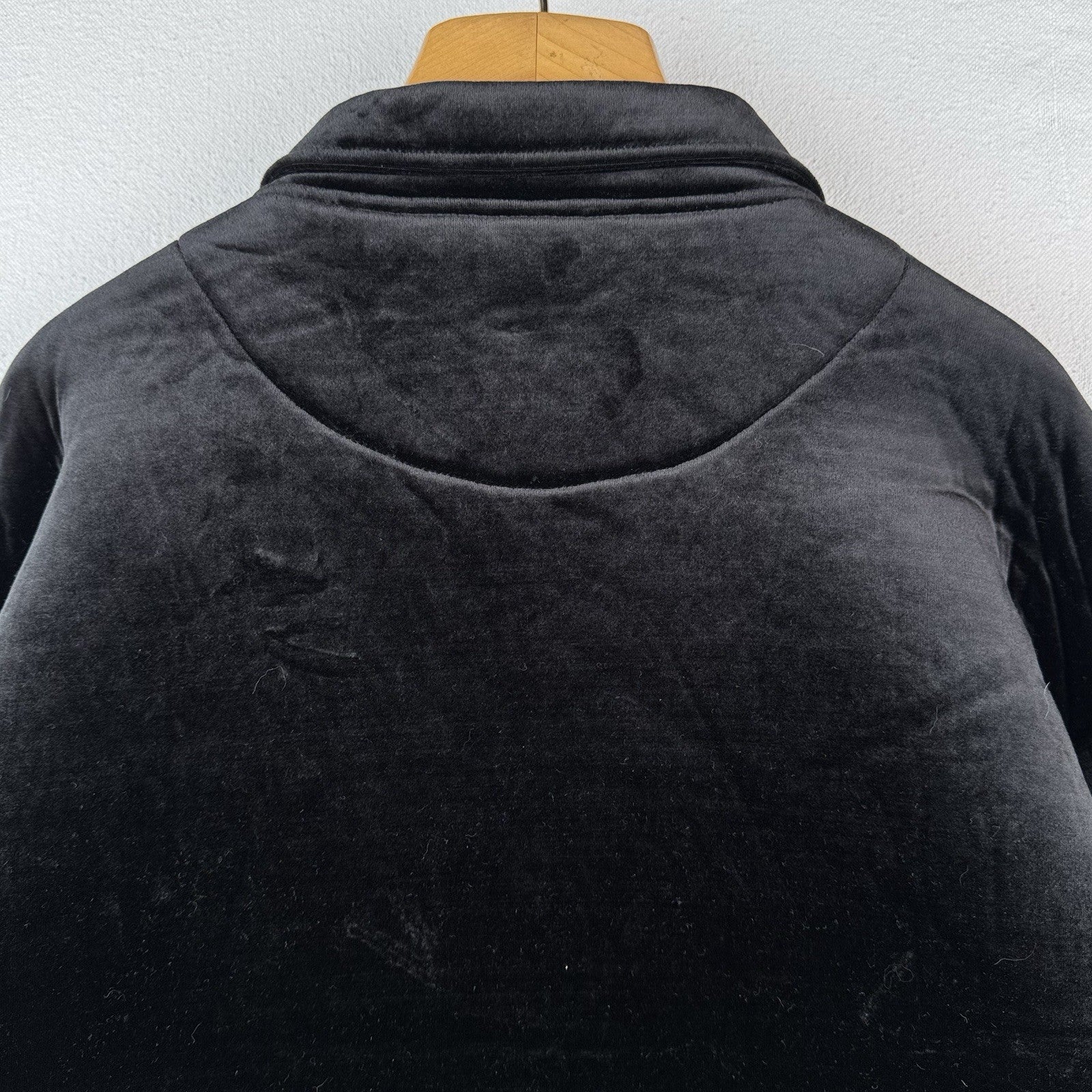 90’s Vtg Karl Kani Men’s 2XL XXL Black Velour Work Jacket Embroidered Logo Zip