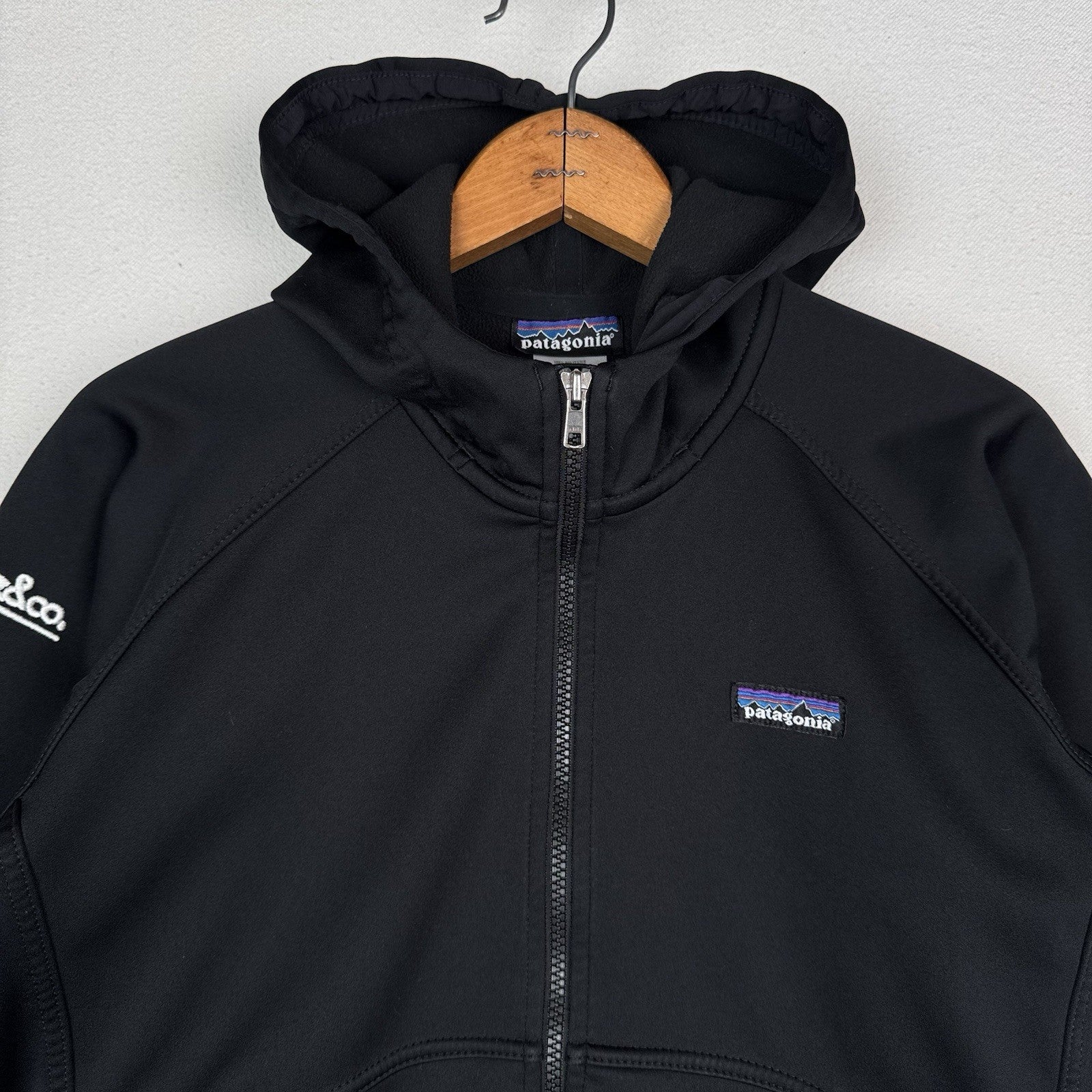 Patagonia Slopestyle Hoodie Black Full Zip Jacket Women's Medium “Booz&Co”