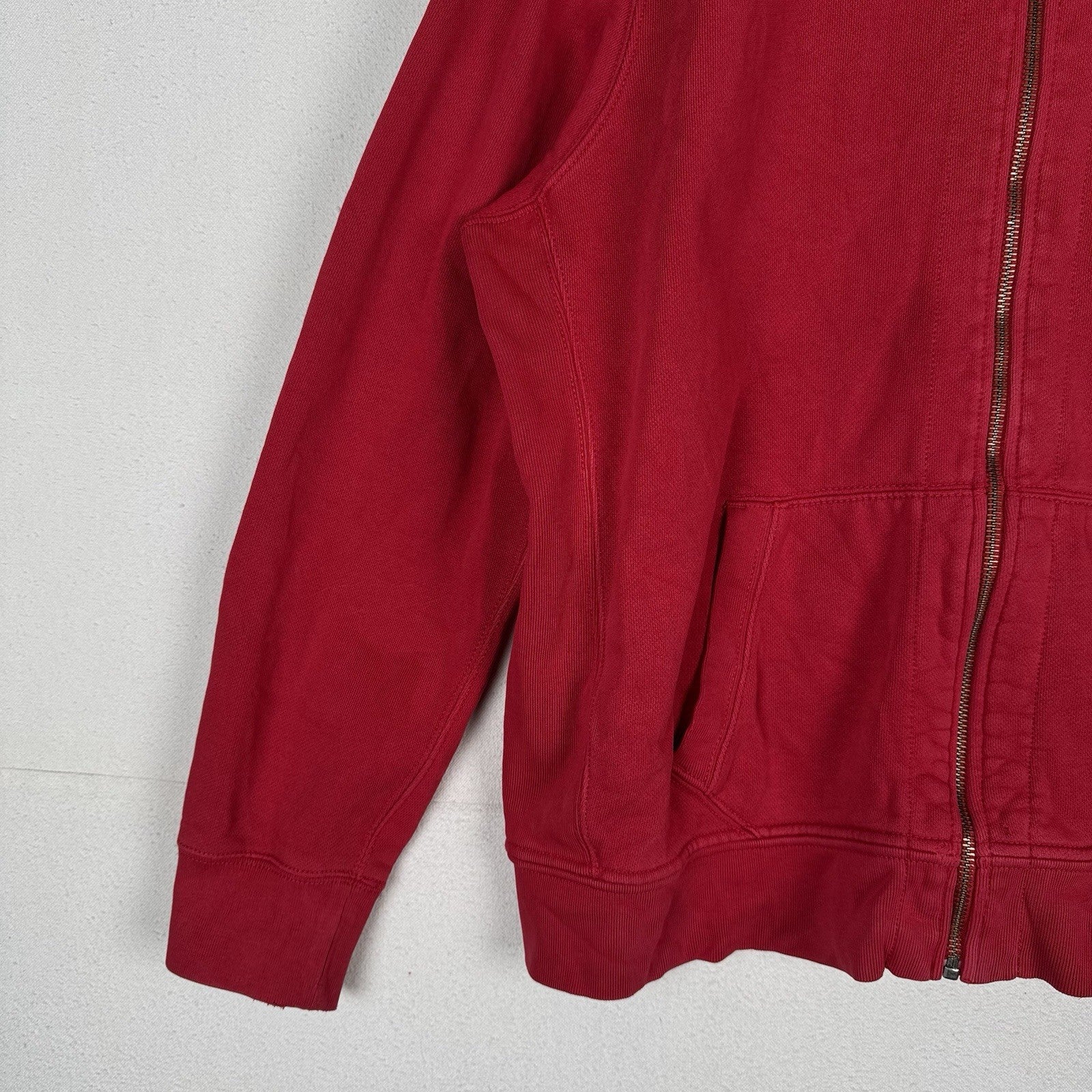 Vintage Polo Ralph Lauren Thermal Hood Hoodie Mens 2XL Full Zip Red Sweatshirt