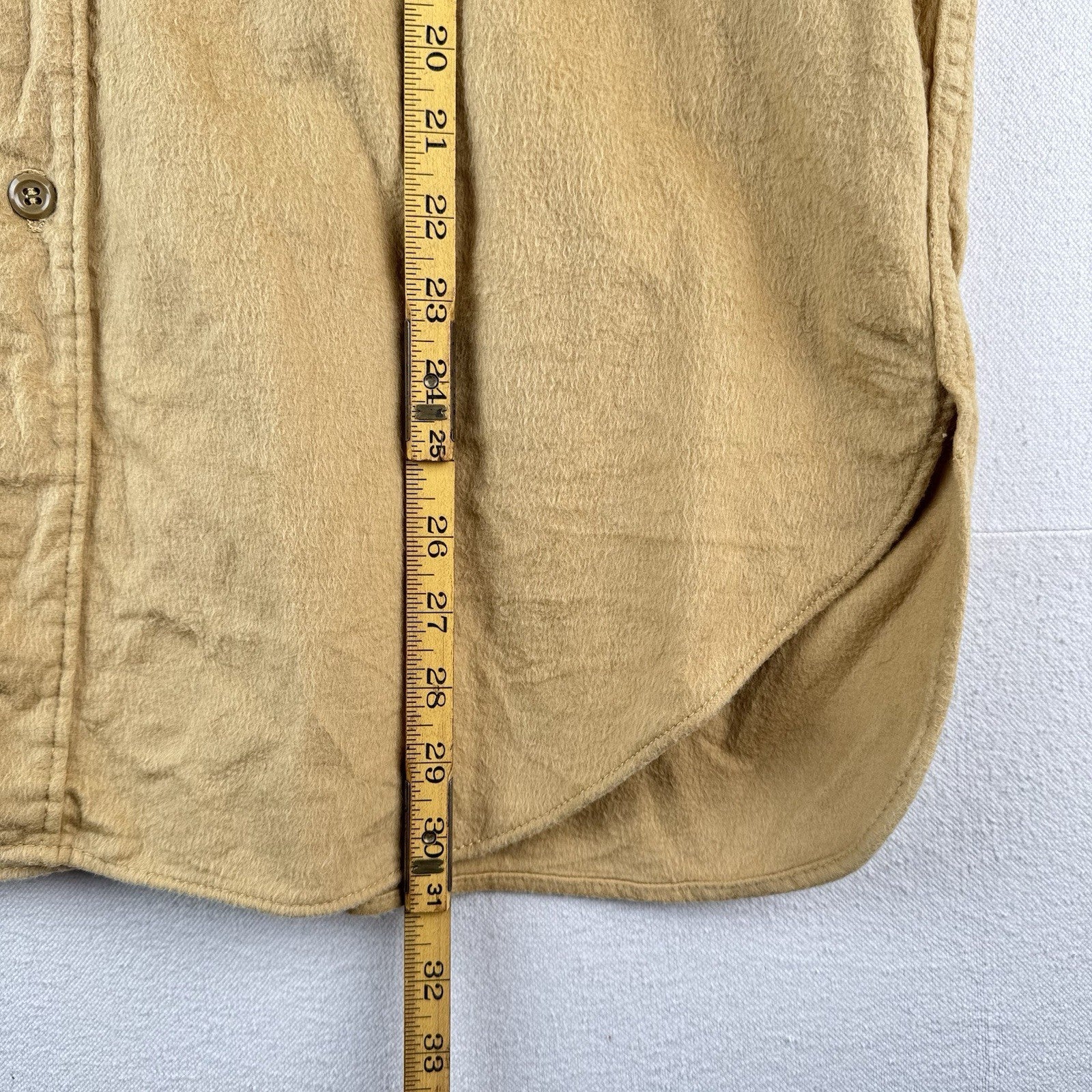 70’s Vintage Woolrich Flannel Button Up Shirt 2XL Mens Beige Brown Made in USA