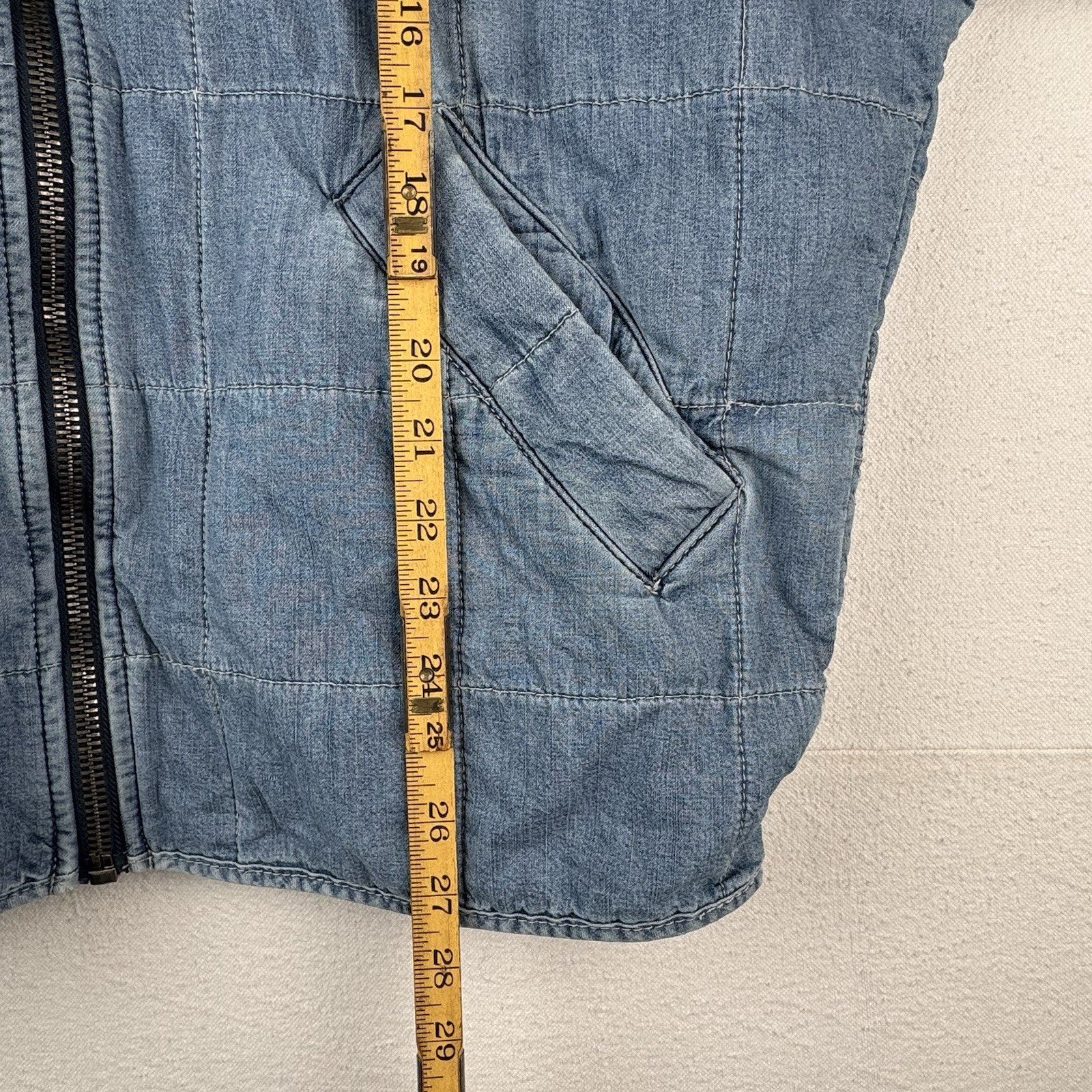 Free People Dolman Quilted Chambray Jacket Slouchy Indigo Blue Denim Medium