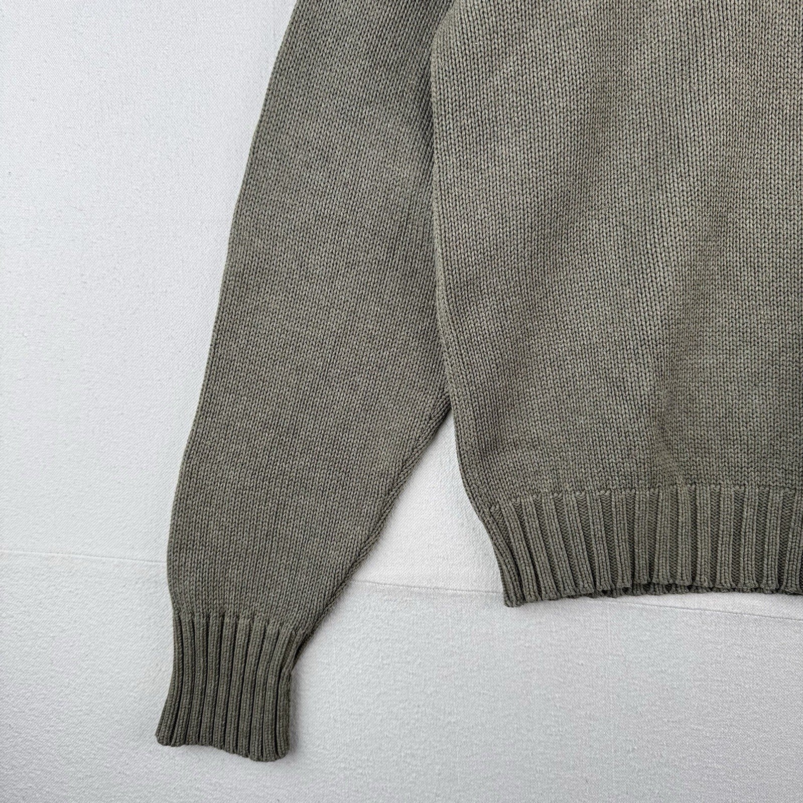 90s Vintage Polo Ralph Lauren Men’s M Olive Marled Knit Sweater 100% Cotton