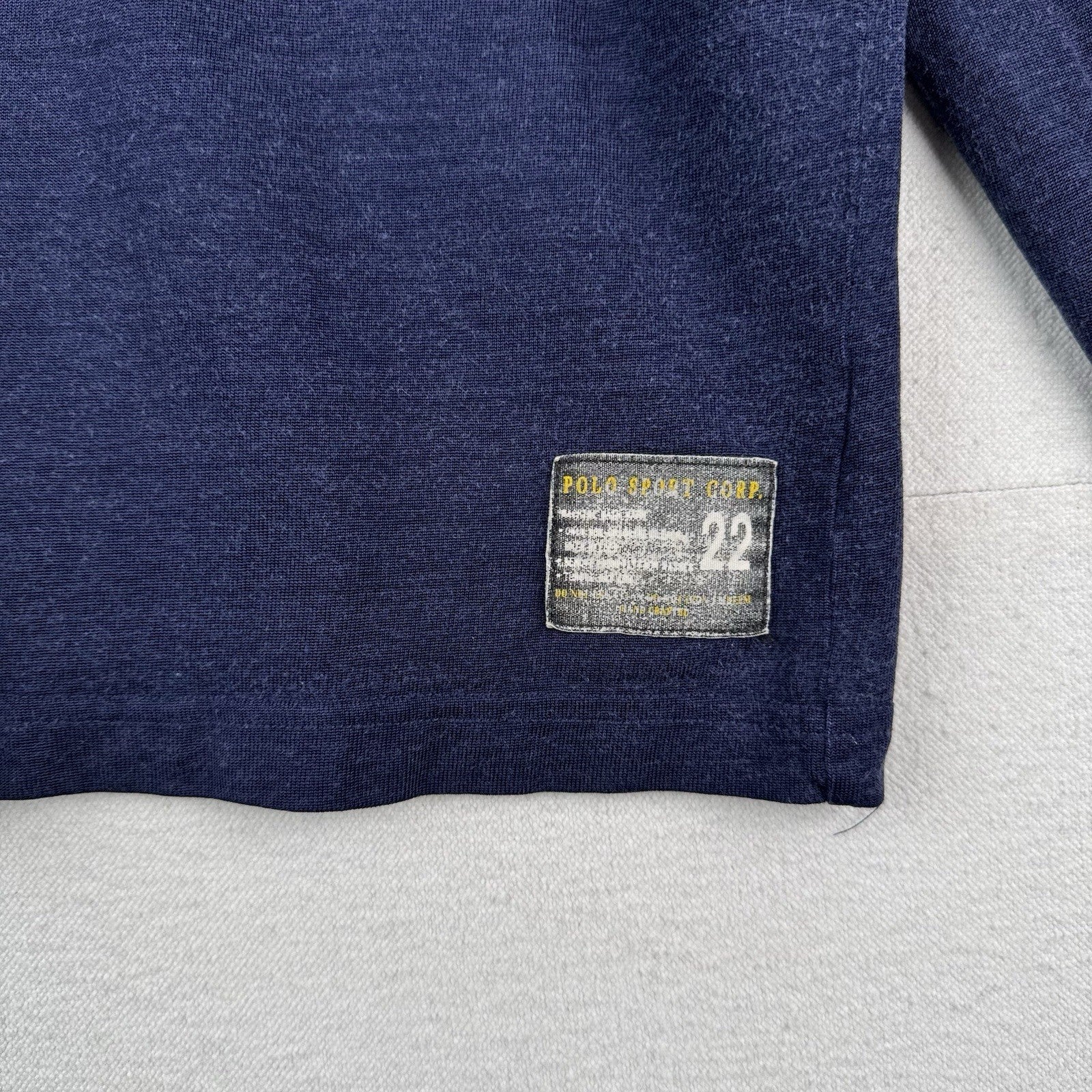 Polo Sport Ralph Lauren P Wing Worn In Ringer T-shirt Long Sleeve Navy Gold XL