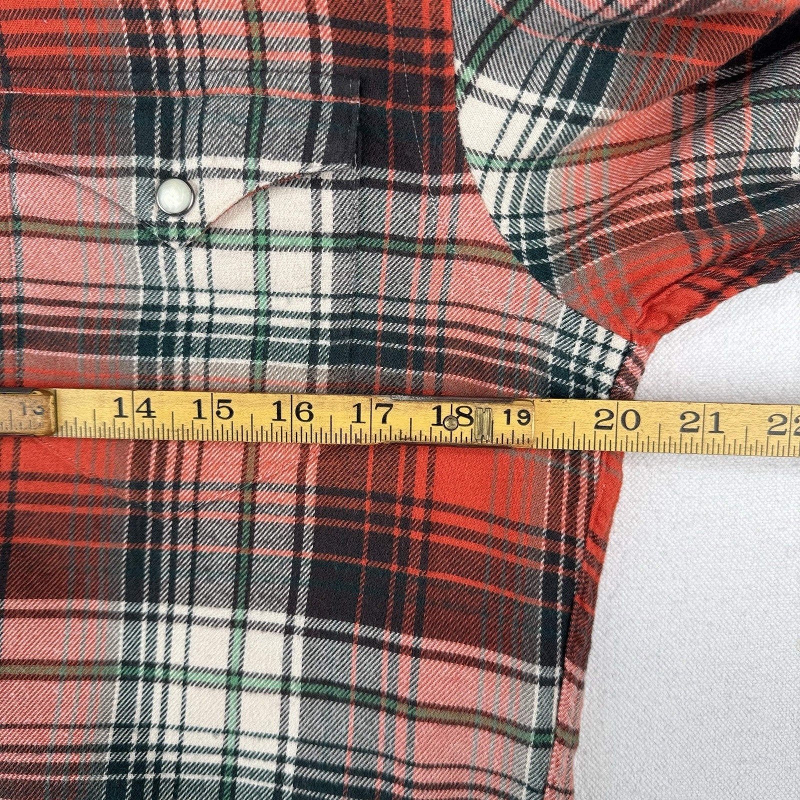 Vtg Polo Ralph Lauren Western Pearl Snap Mens S Brushed Flannel Shirt Plaid