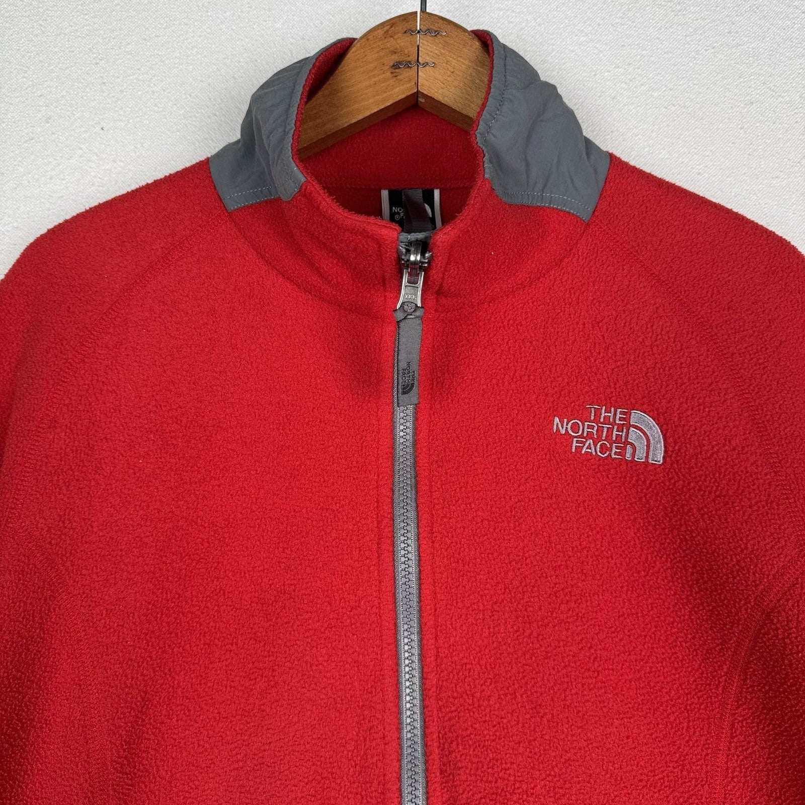 Vintage 90’s The North Face Mens Red Gray Polartec Fleece Jacket Zip Up Large 44