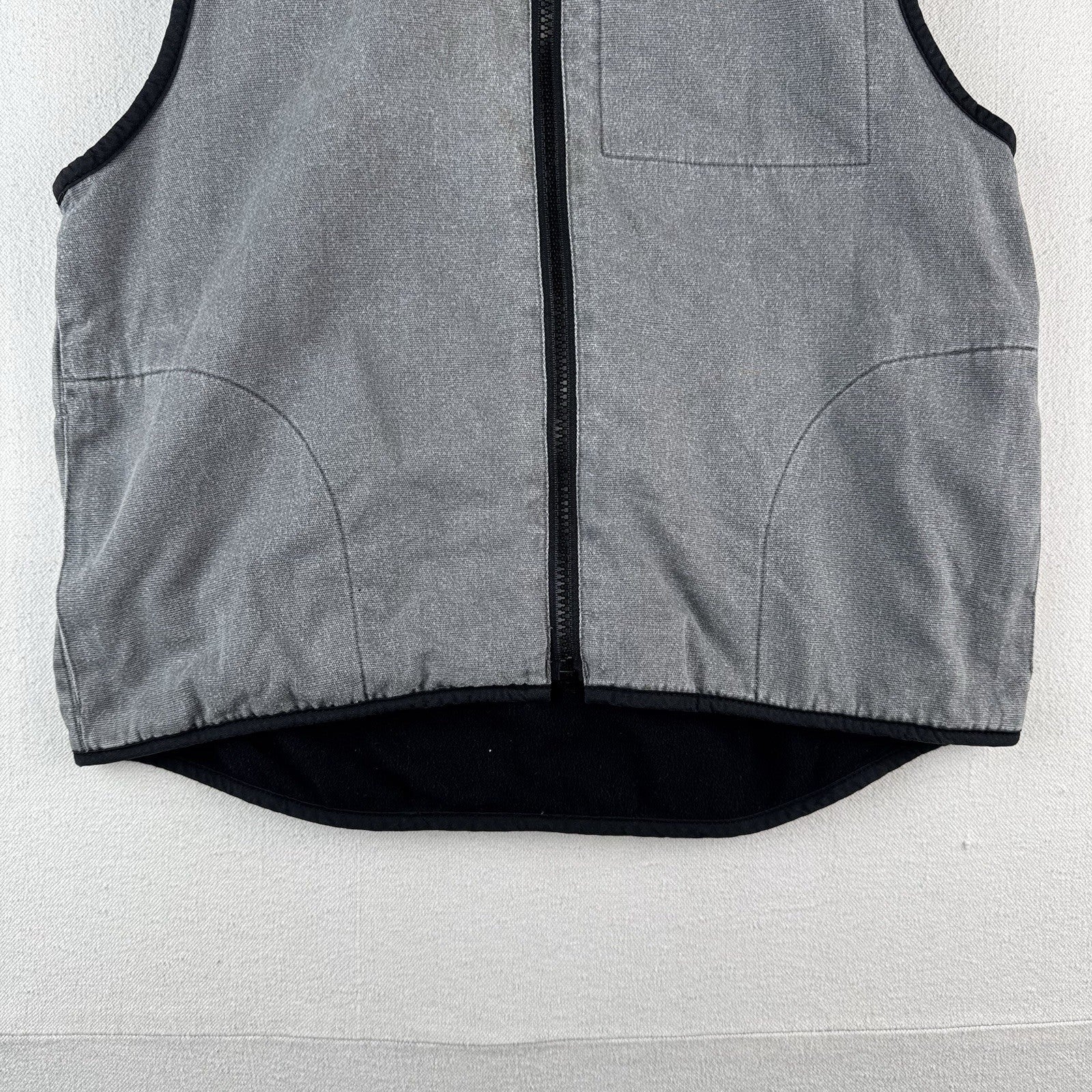 Vtg L.L. Bean Aztec Canvas Vest Kids M 10-12 Southwestern Zip Western Gray