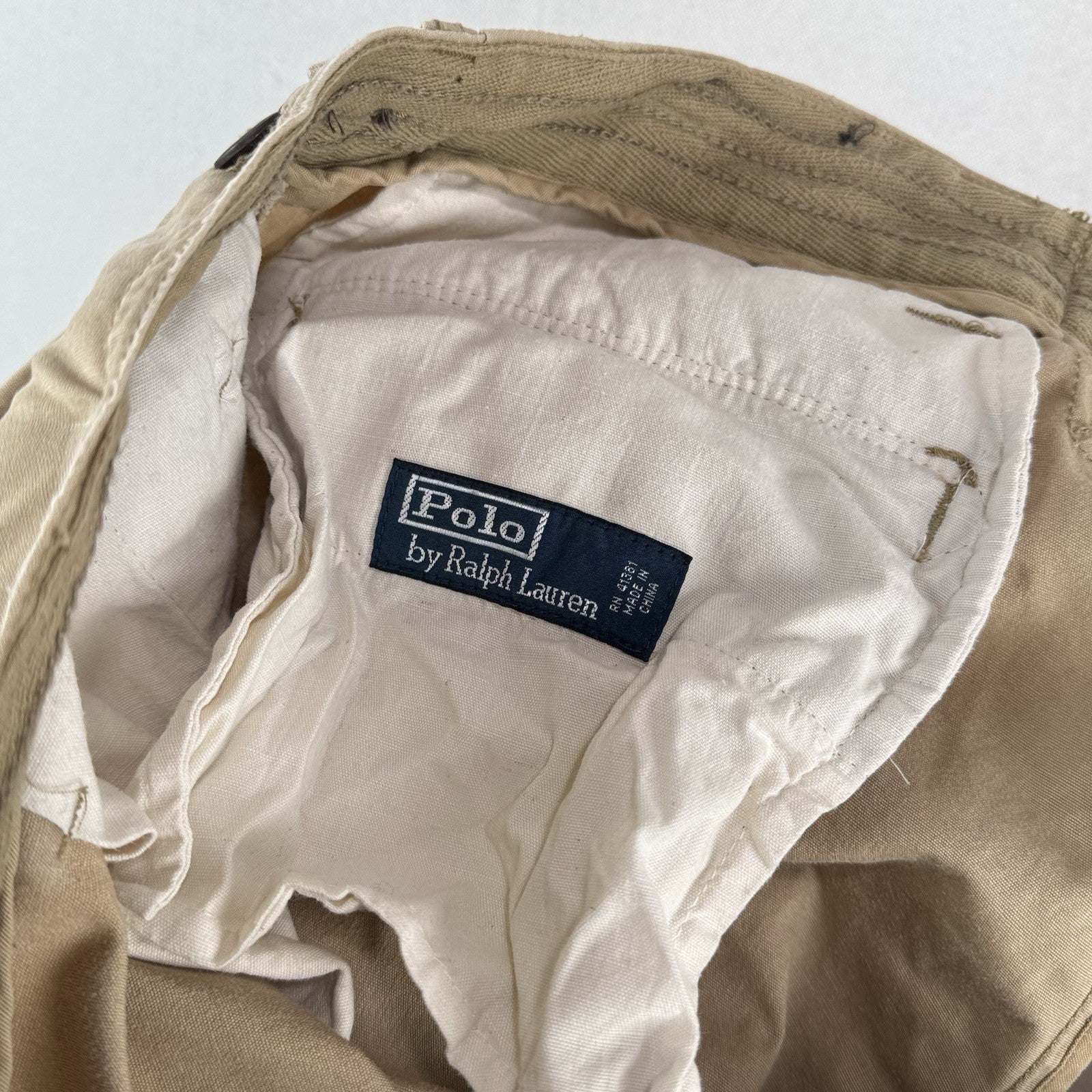 90’s Vtg Polo Ralph Lauren Men’s 36x30 Pocket Cargo Pants Military Beige M-51