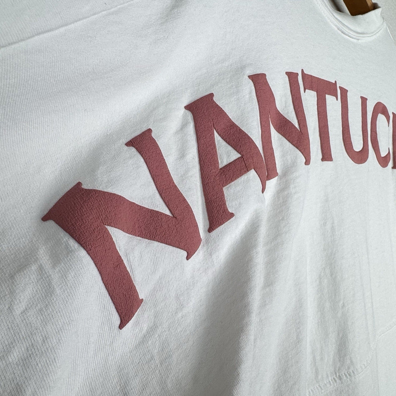 Nantucket Spirit Jersey Shirt Women’s Medium White Long Sleeve Cape Cod Made USA