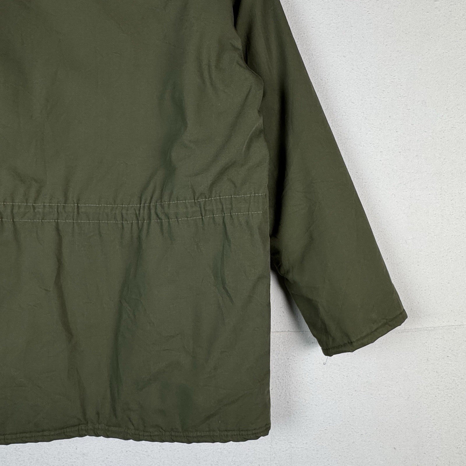 Vintage 60s 70s Sears Wearmaster Green Military Car Coat Parka Fits Chest 42”