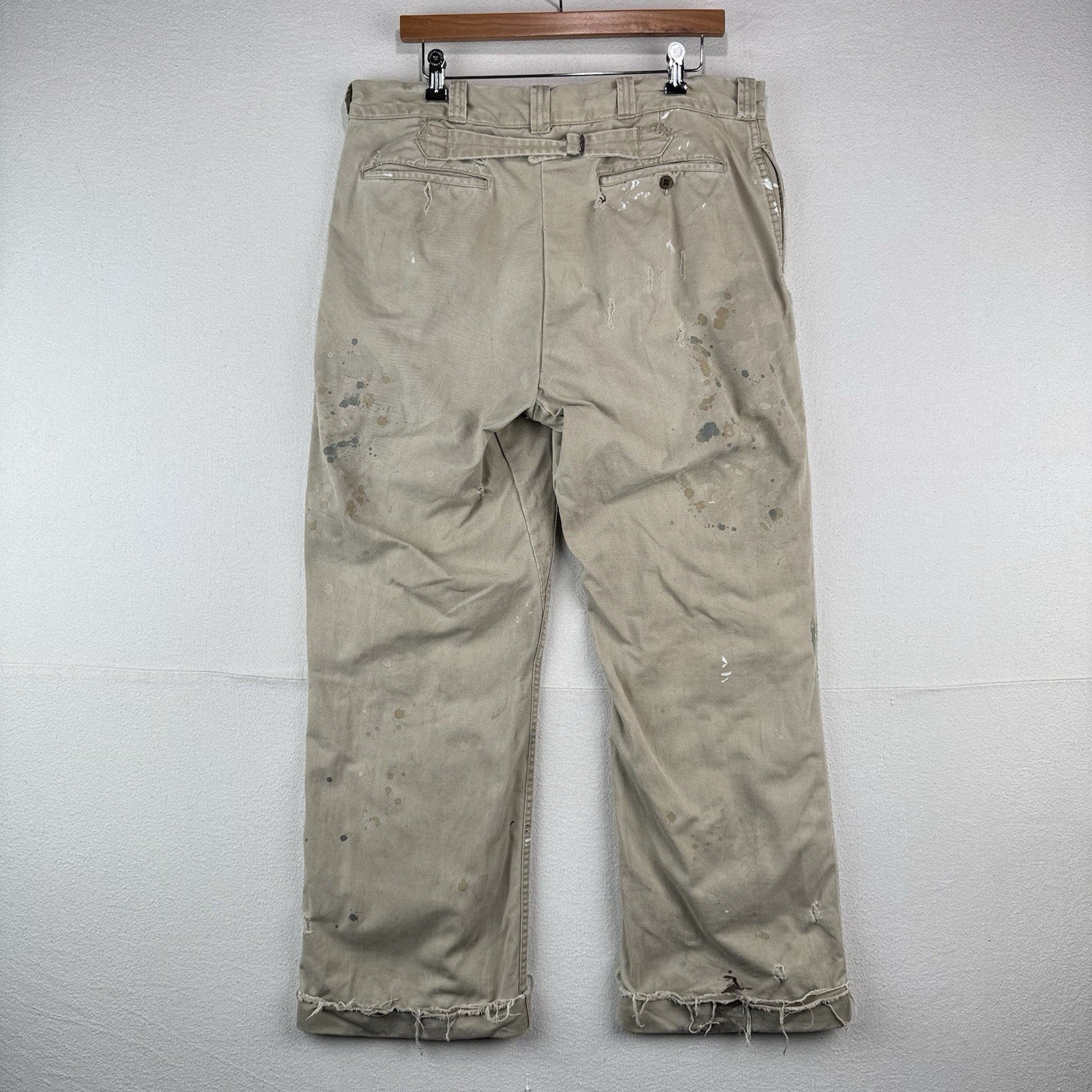 Polo Ralph Lauren Pollack Paint Splatter Distressed Buckle Back Chino Pant 36x30