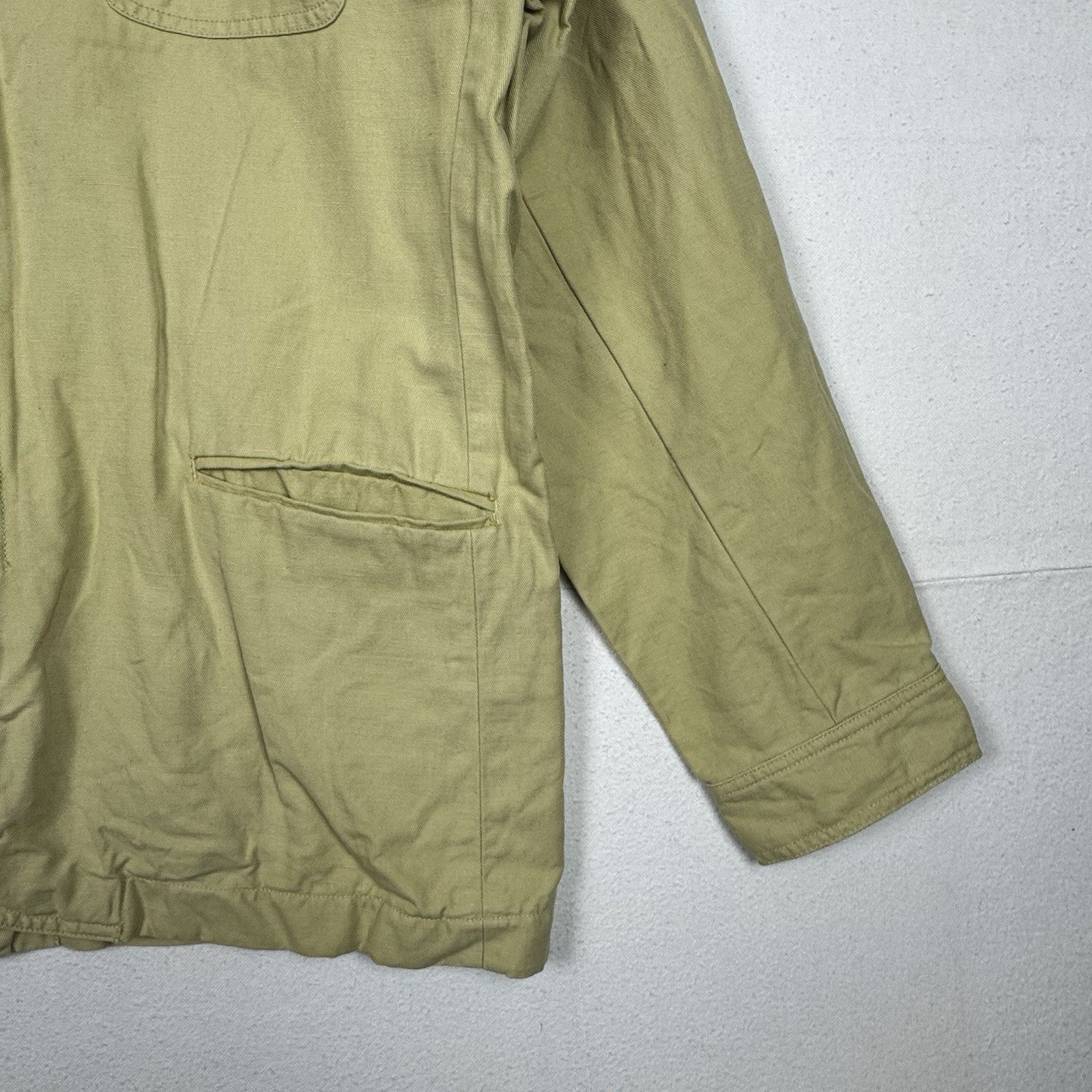 Tommy Bahama Linen Blend Jacket Adult 2XL Camel Khaki Full Zip Button Chore