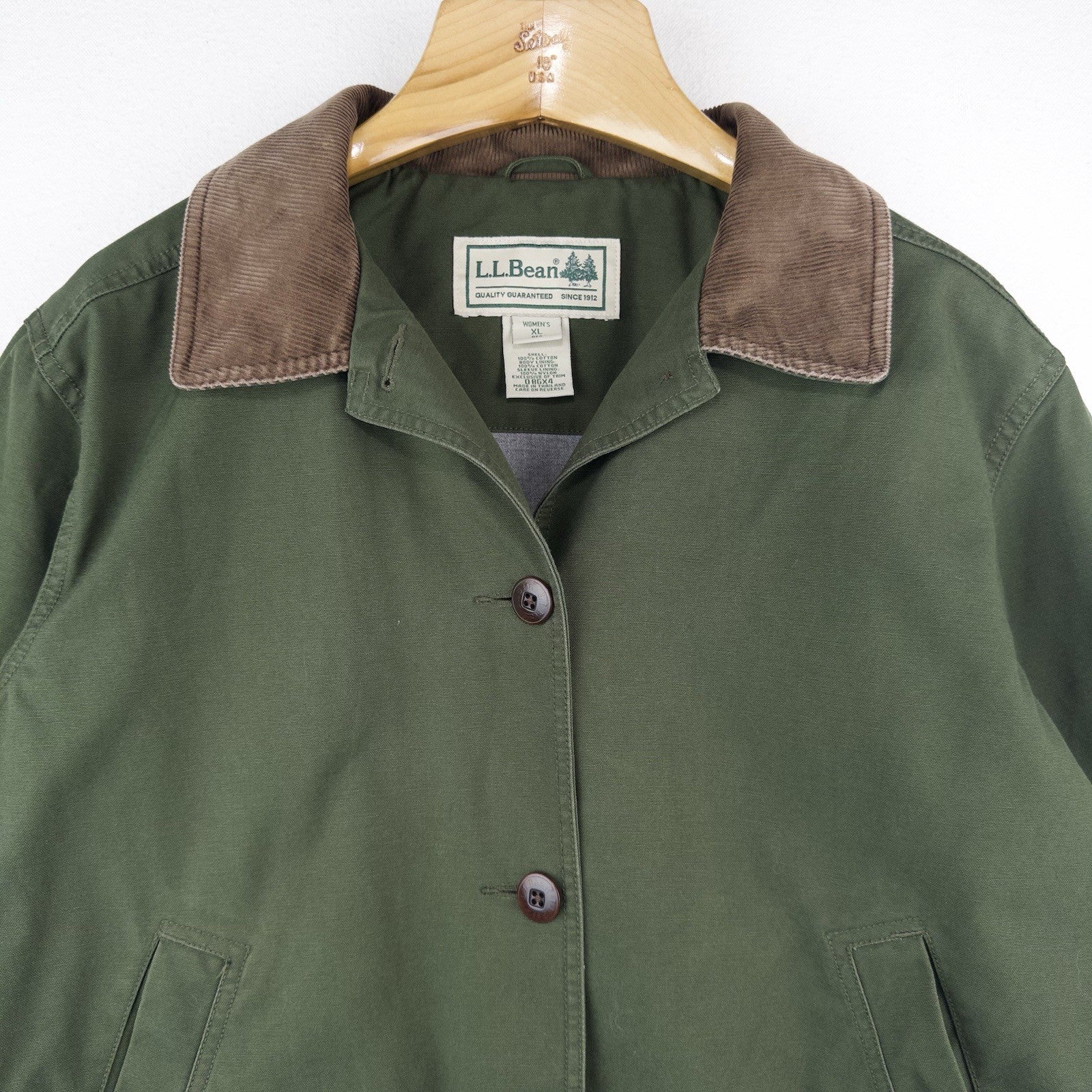 90’s Vtg LL Bean Women’s XL (48) Chore Barn Coat Jacket Lined Rare Green