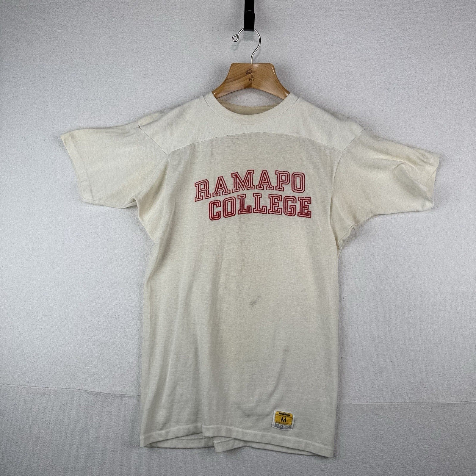 70’s Vintage Ramapo College Football Jersey Shirt Off White Made USA Men’s M