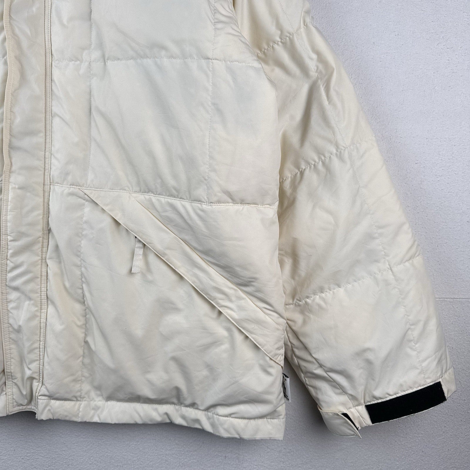 90’s Vtg Polo Ralph Lauren Mens 2XL Down Puffer Cream Ski Jacket Stowaway Hood