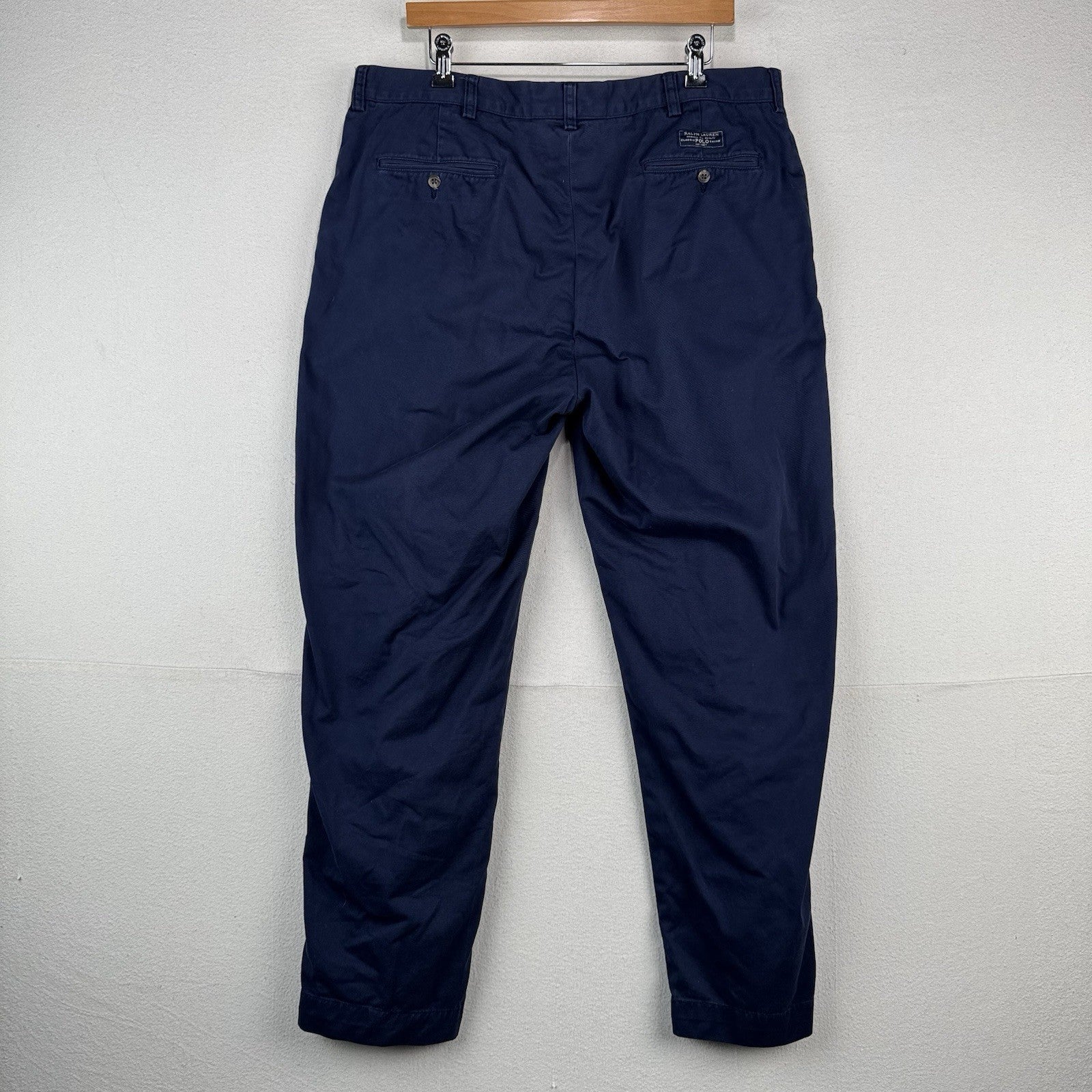 Polo Ralph Lauren Prospect Pant Mens 38x30 Navy Blue Cotton Chino Straight Leg