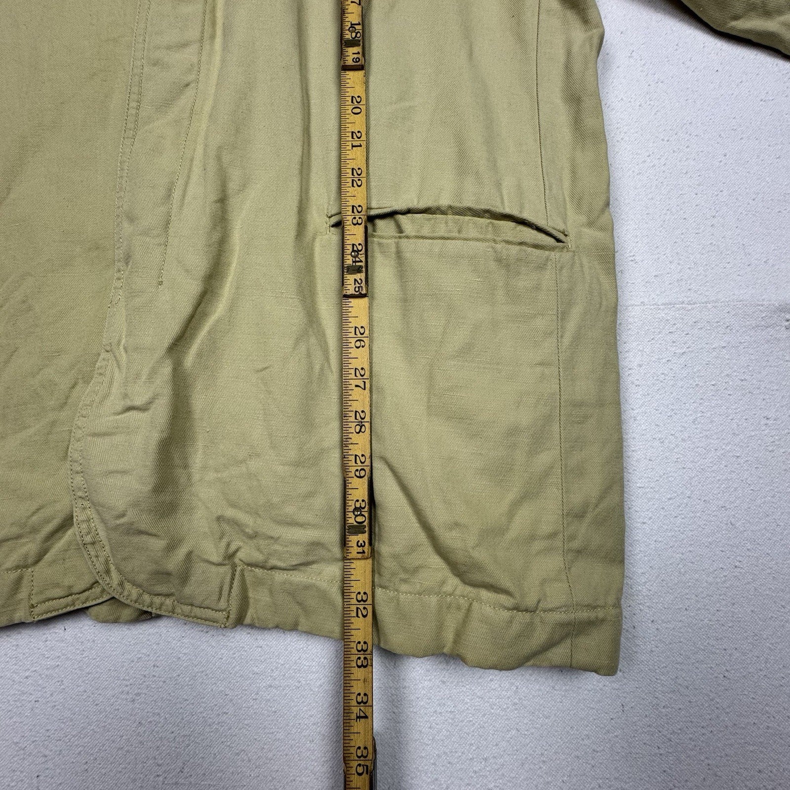 Tommy Bahama Linen Blend Jacket Adult 2XL Camel Khaki Full Zip Button Chore