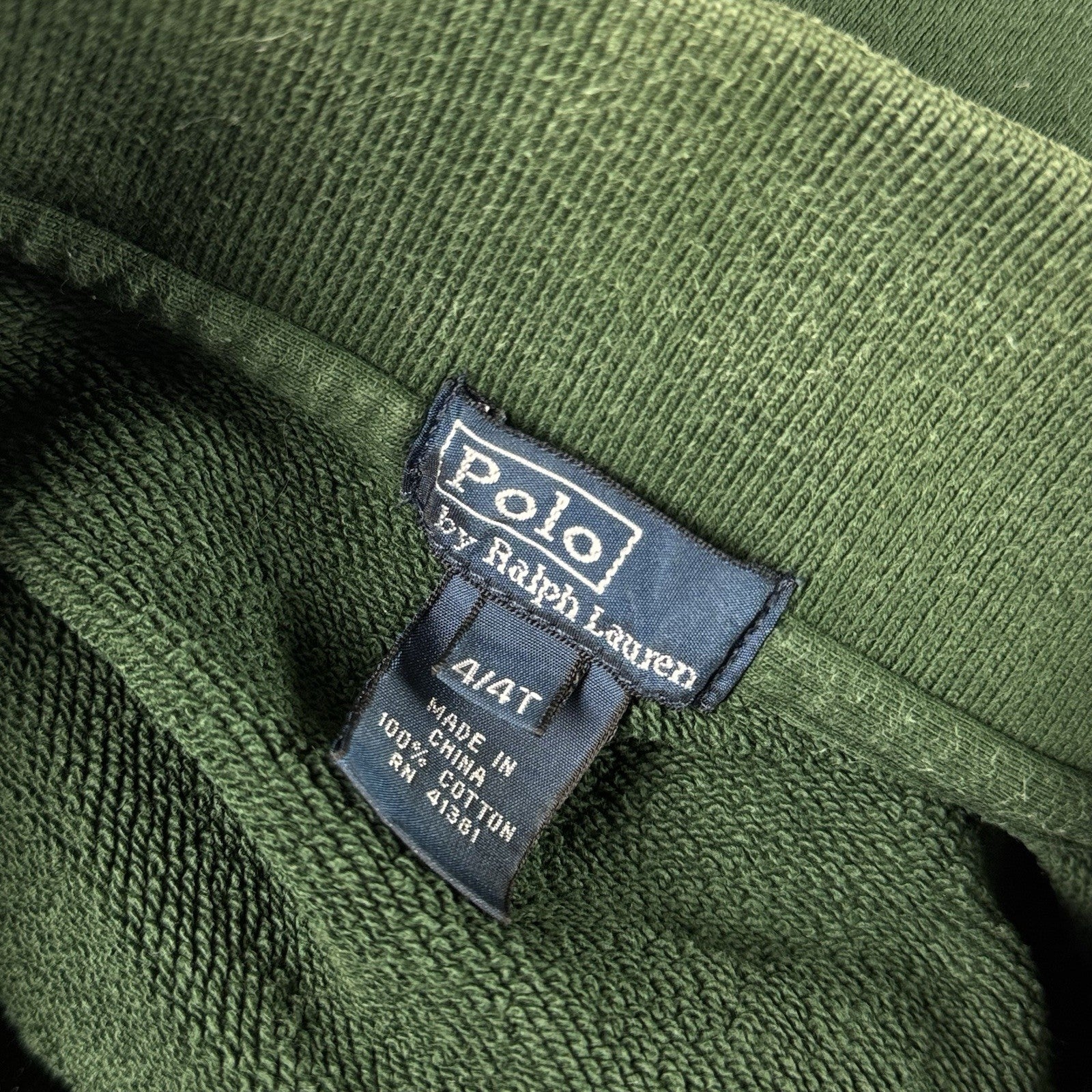 Polo Ralph Lauren Toddler Quarter Zip Sweater Size 4T Green Stripe Collar